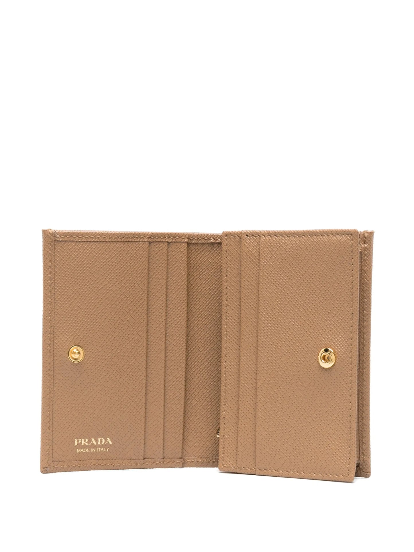 Saffiano-leather bi-fold wallet