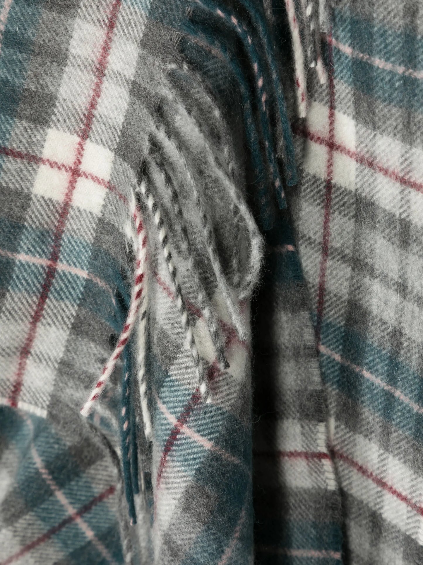 plaid-check print cashmere scarf