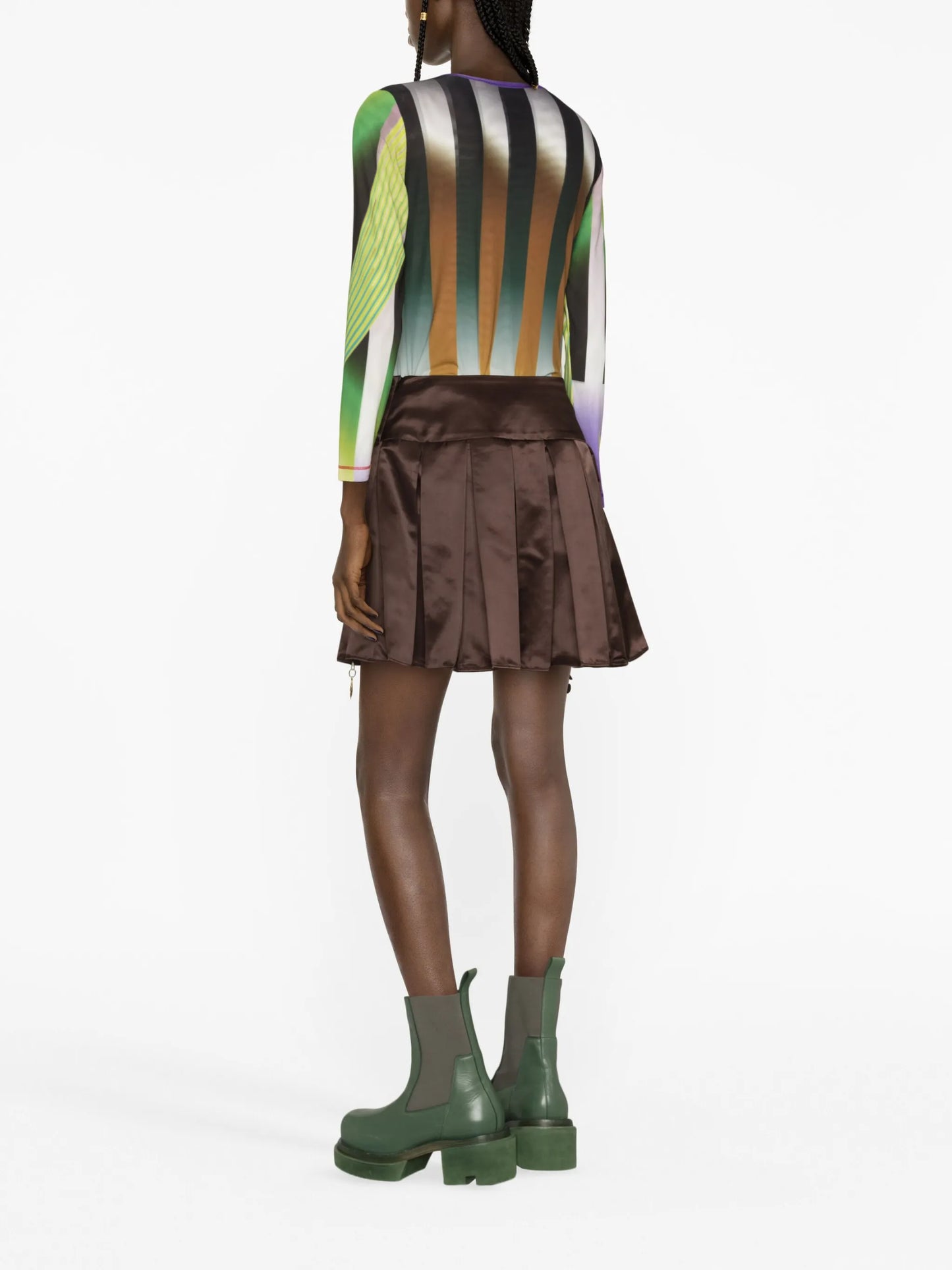 Ski graphic-print mesh top
