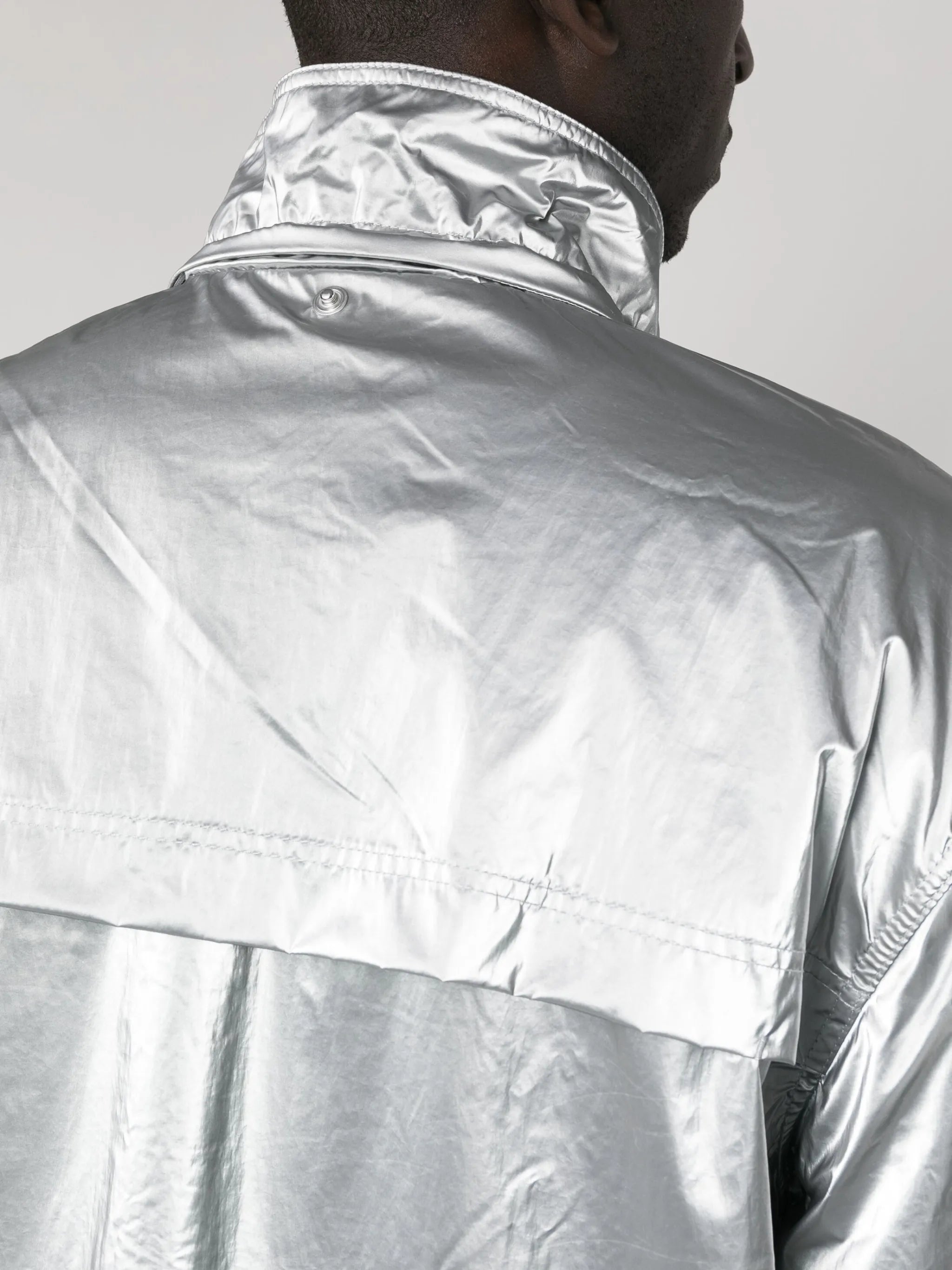 x Wales Bonner metallic-finish hooded windbreaker