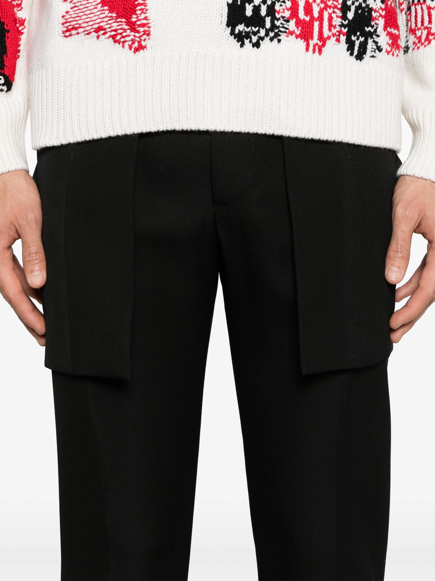 mid-rise tailored wool trousers