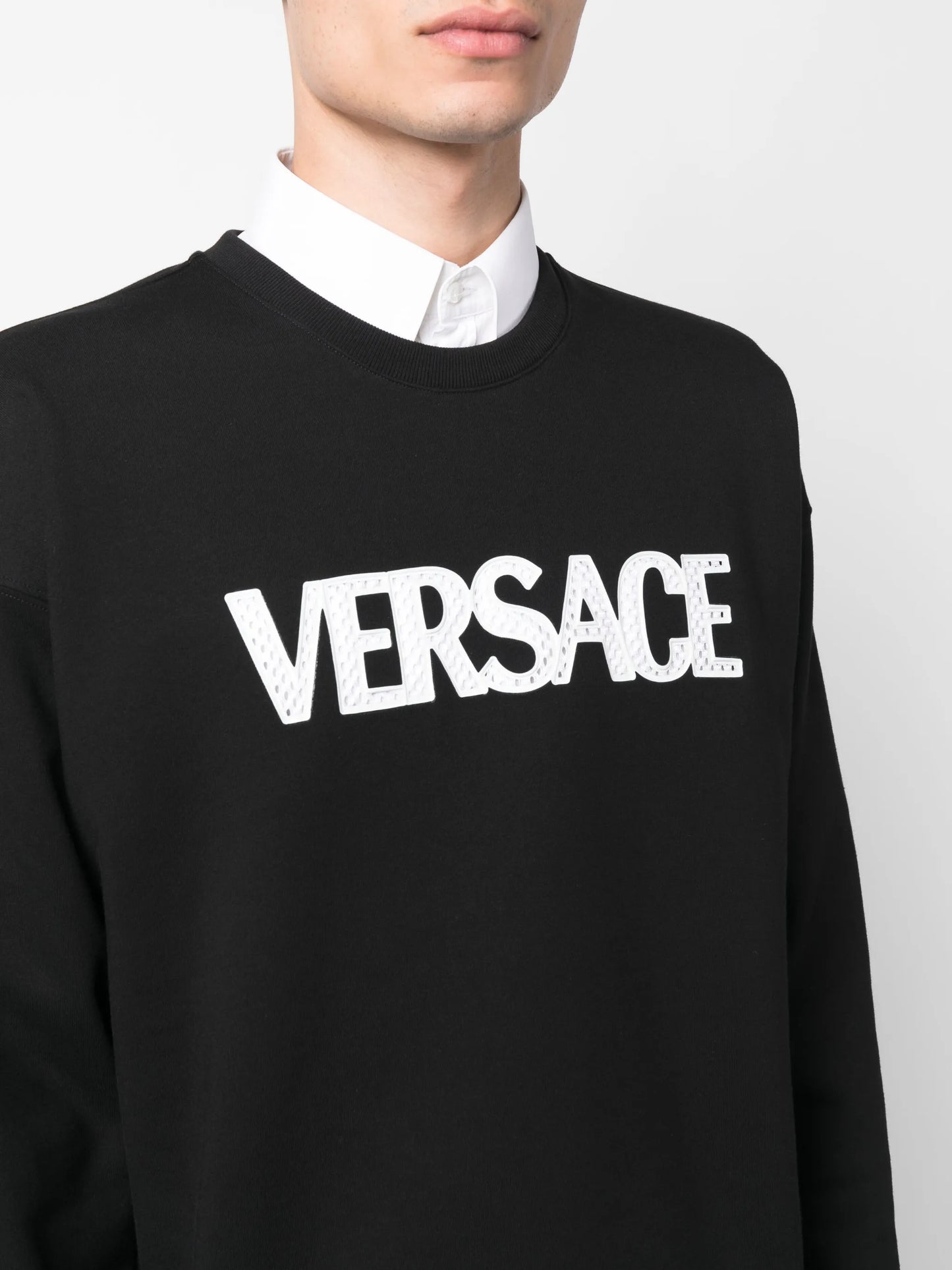 mesh logo appliqué sweatshirt