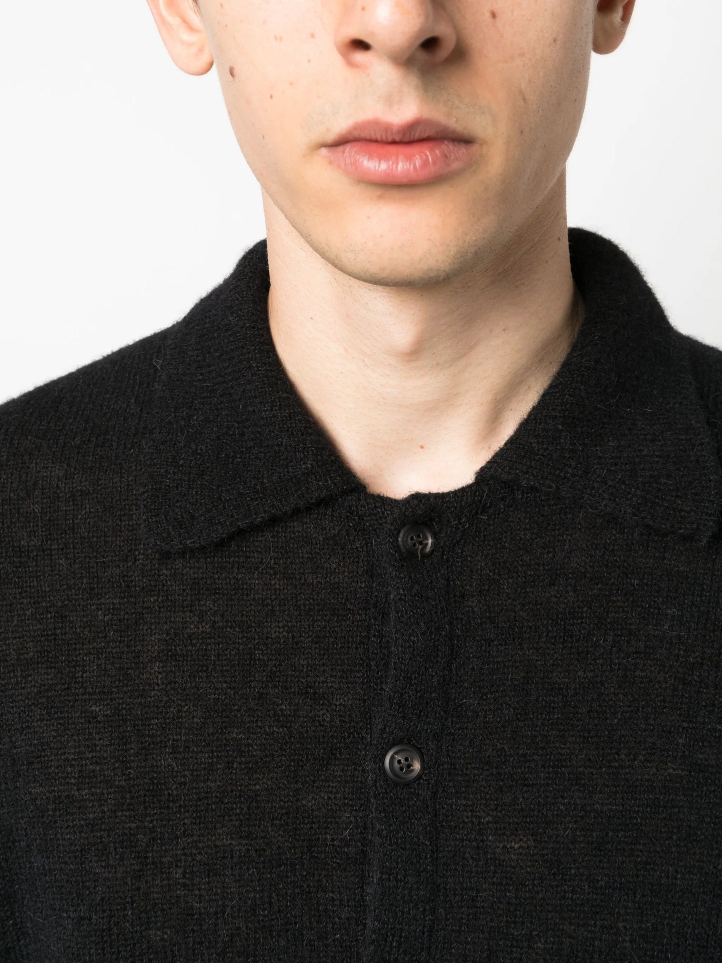 Evening Polo brushed-knit cardigan