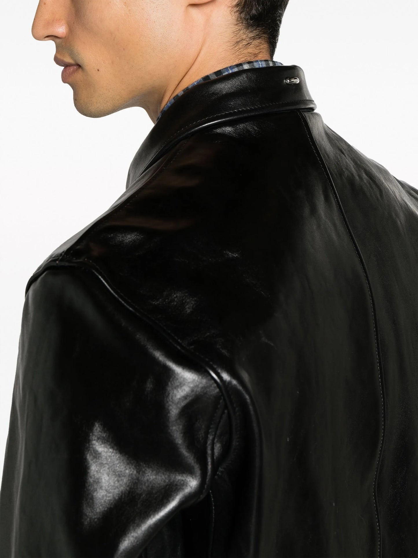 Mini leather zipped jacket