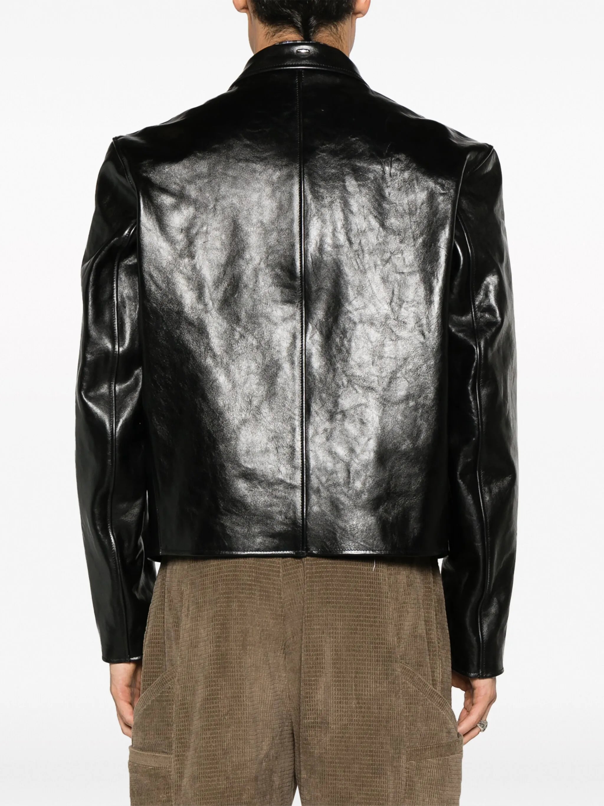 Mini leather zipped jacket