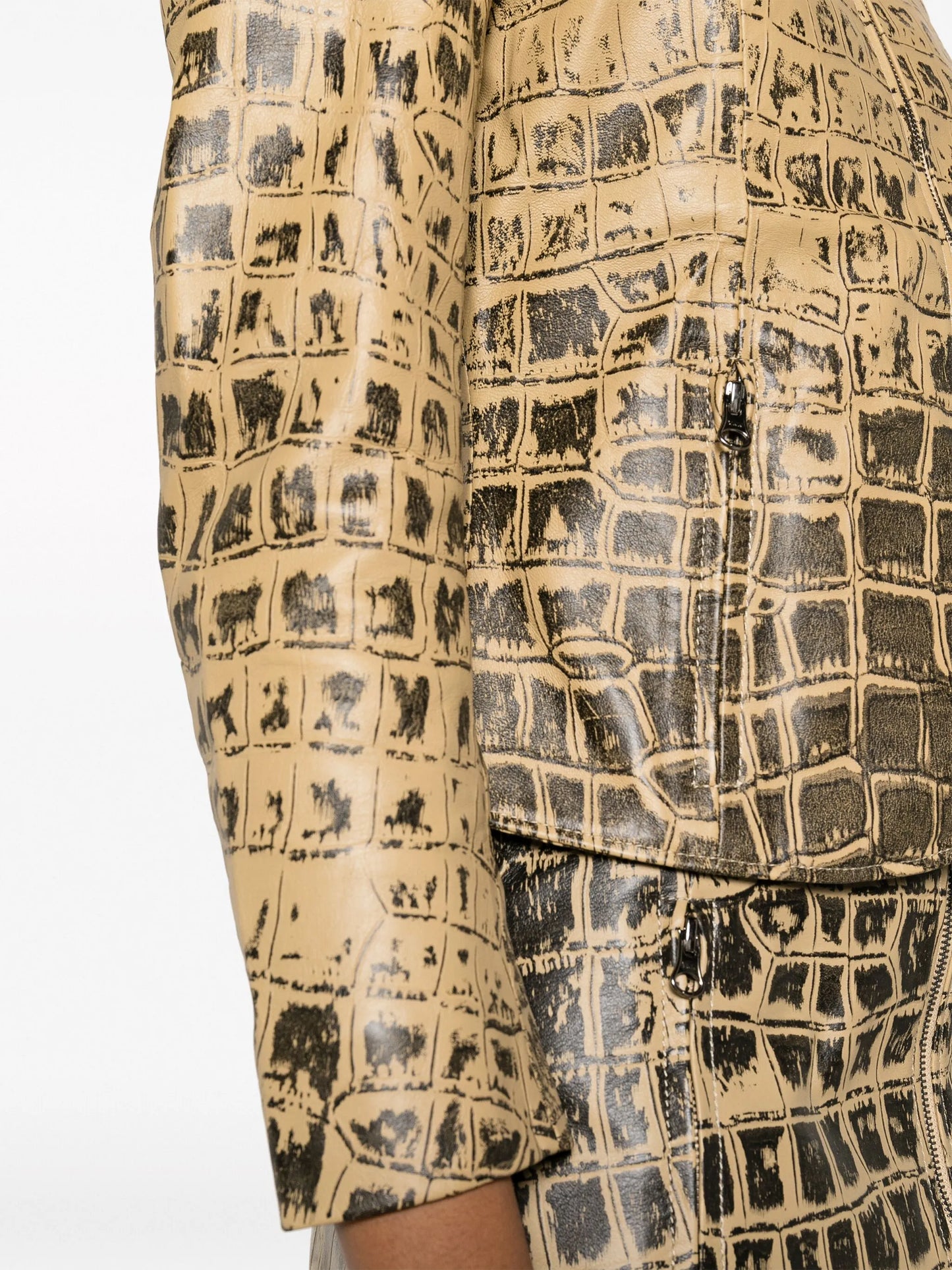 Scythe crocodile-print leather jacket