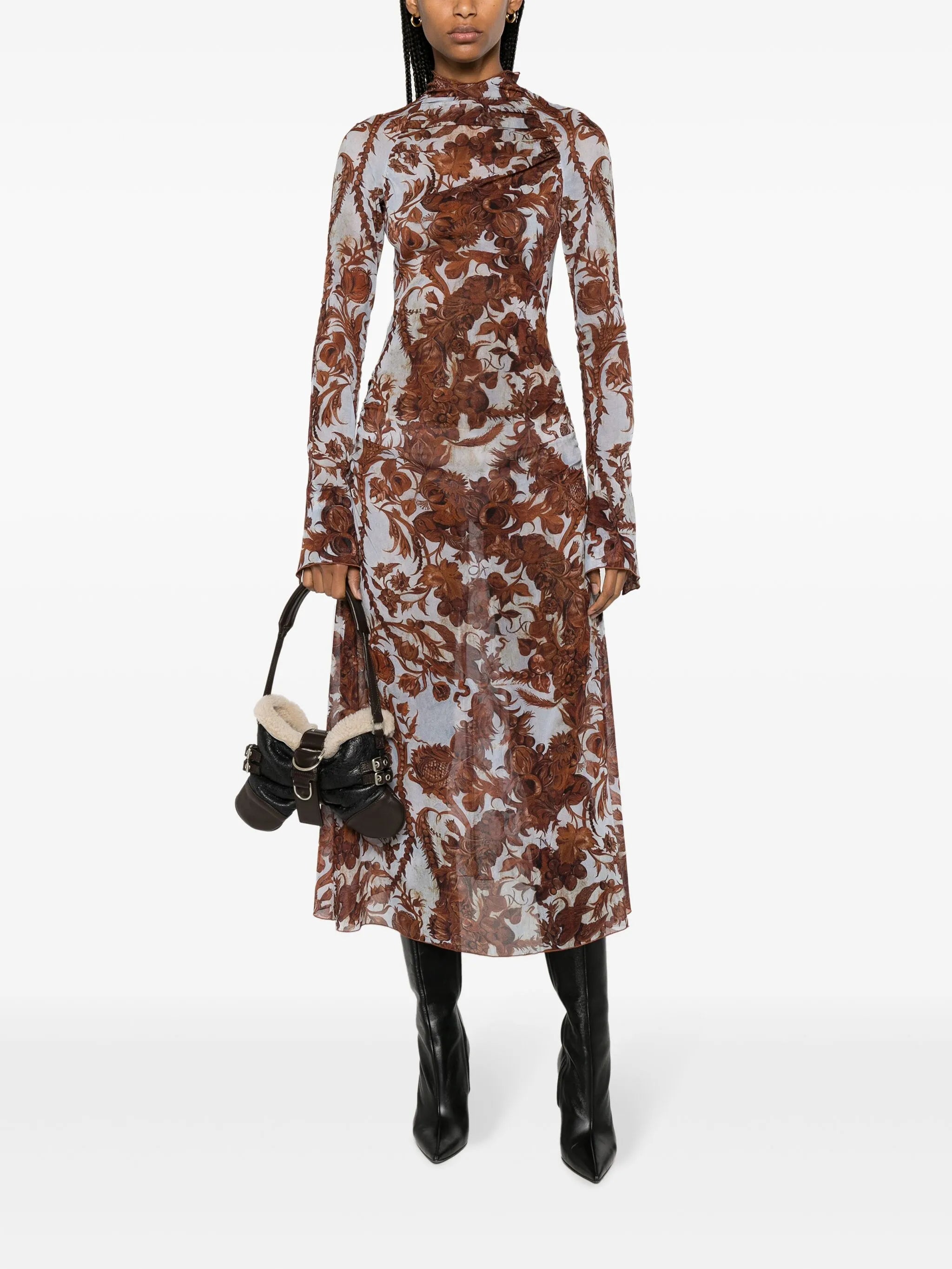 Serpent graphic-print dress