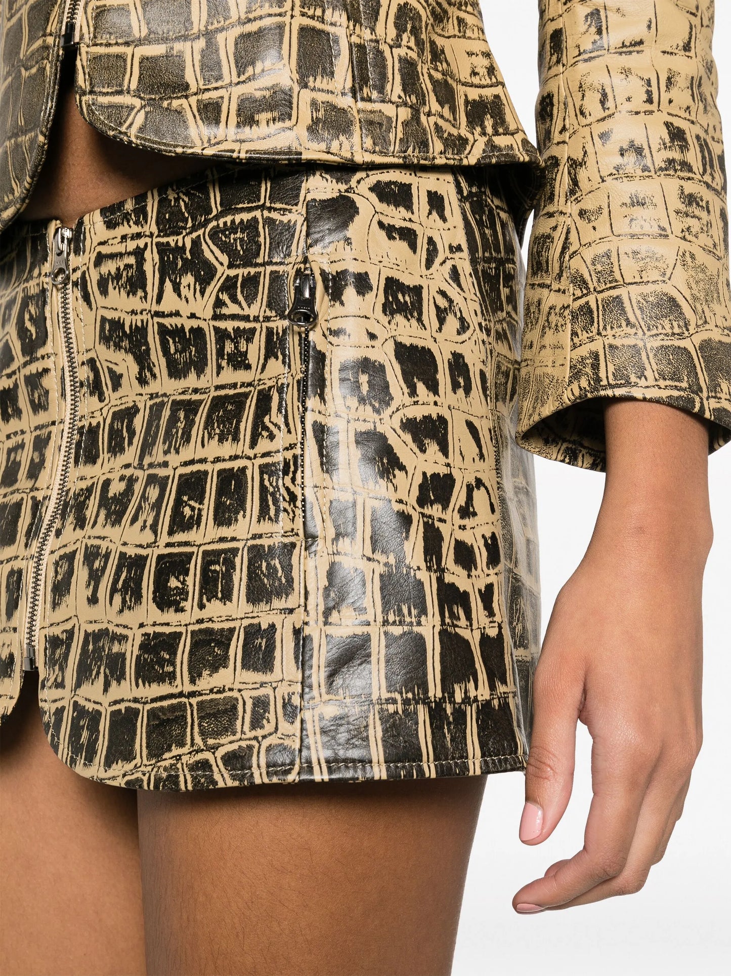 Scythe crocodile-print miniskirt
