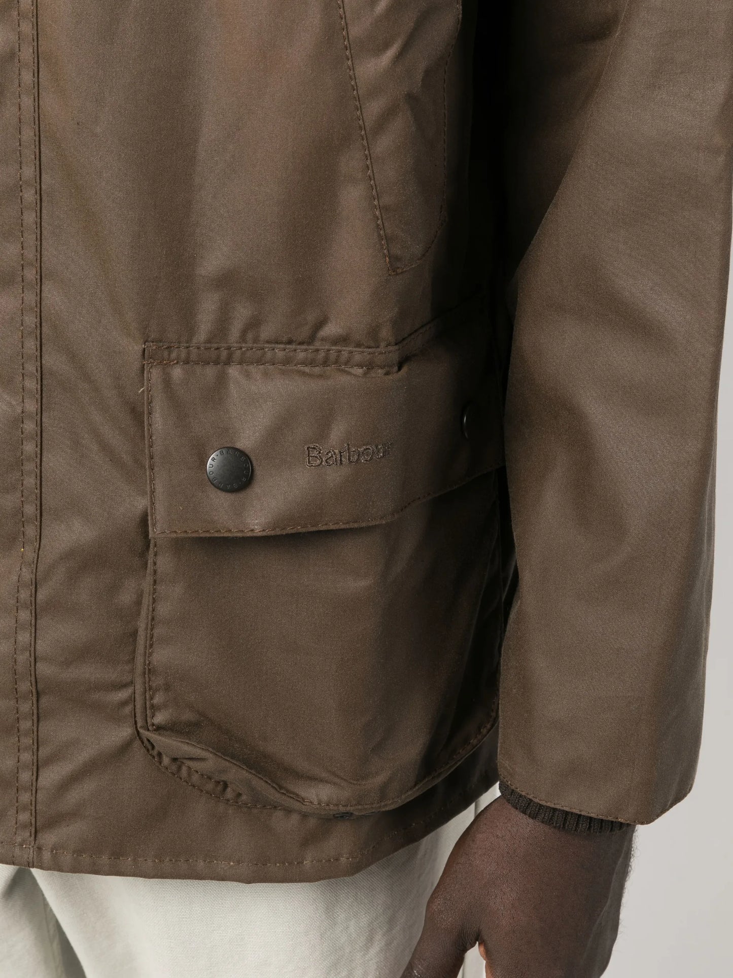 Bedale logo-embroidered wax jacket