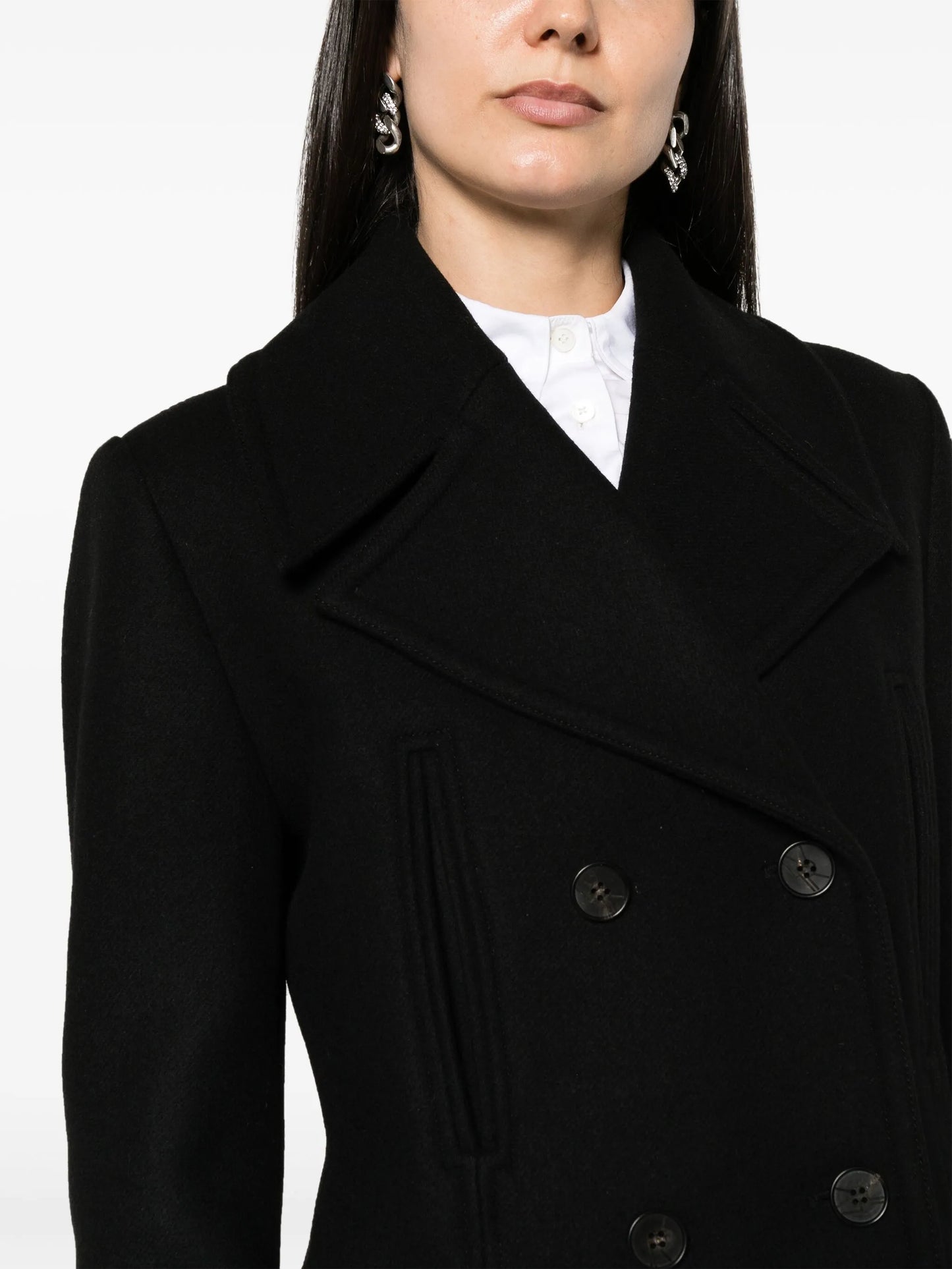 double-breasted wool coat