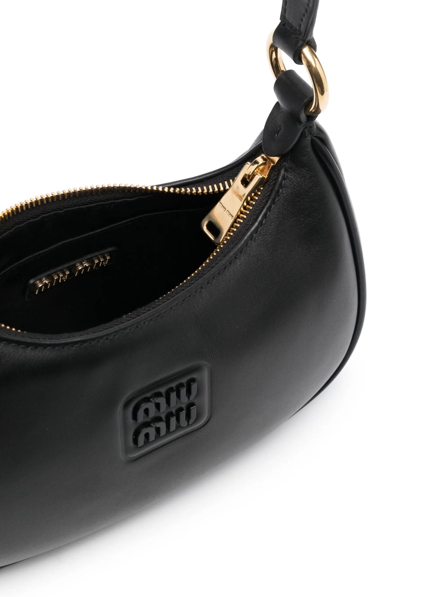 logo-plaque leather shoulder bag