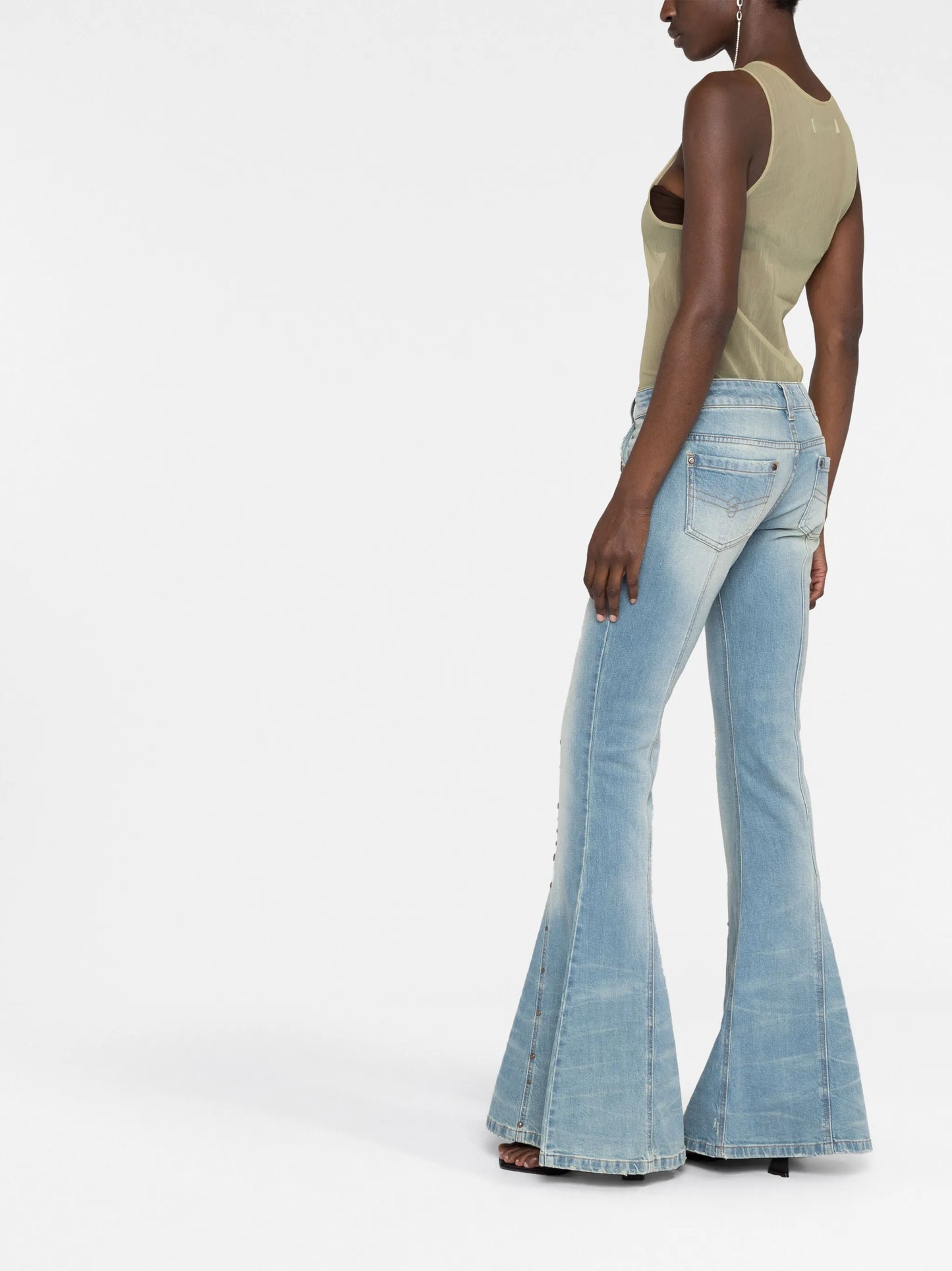 stud-detail flared jeans
