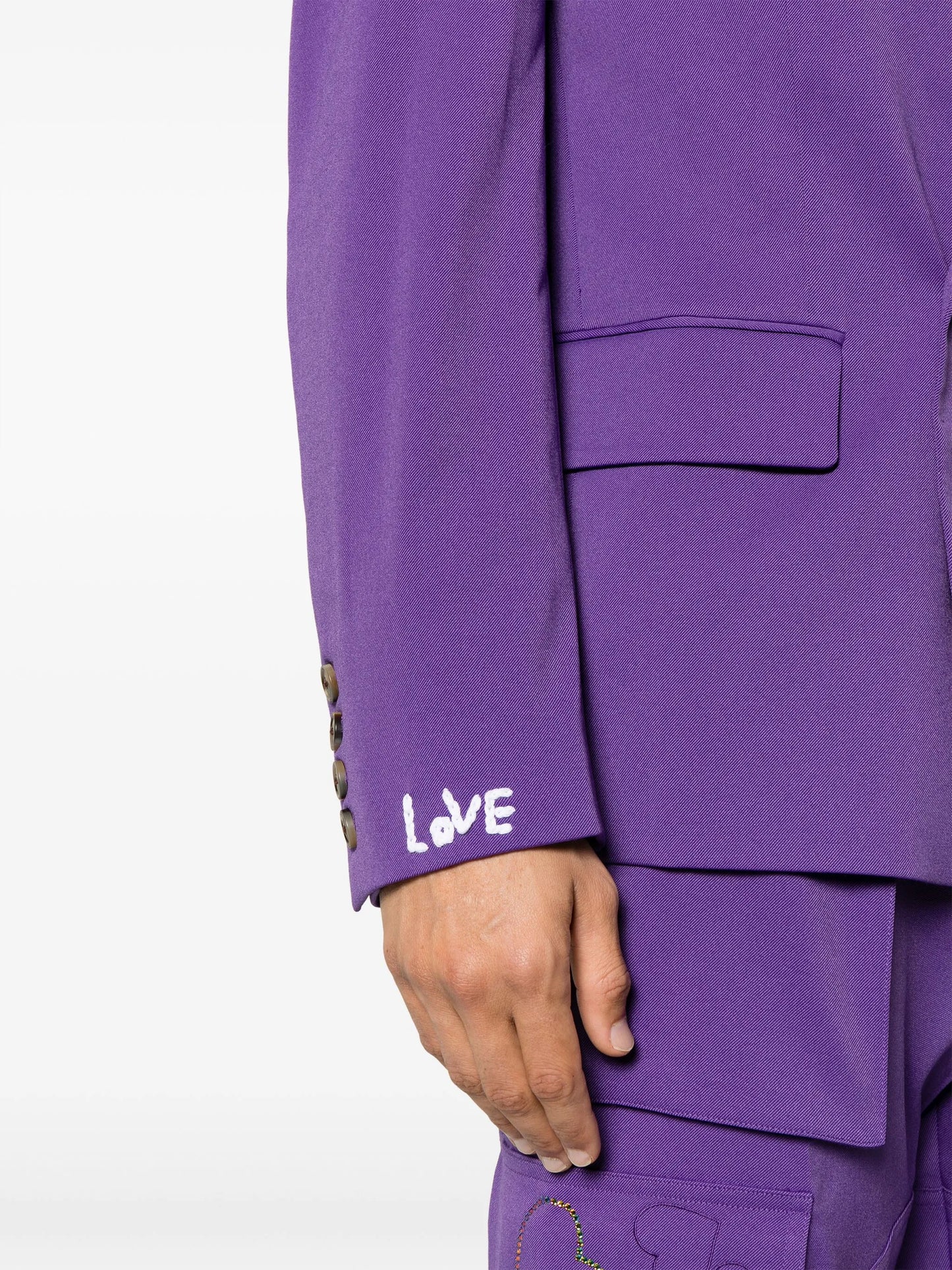 x Kodak Black heart-embroidered double-breasted blazer