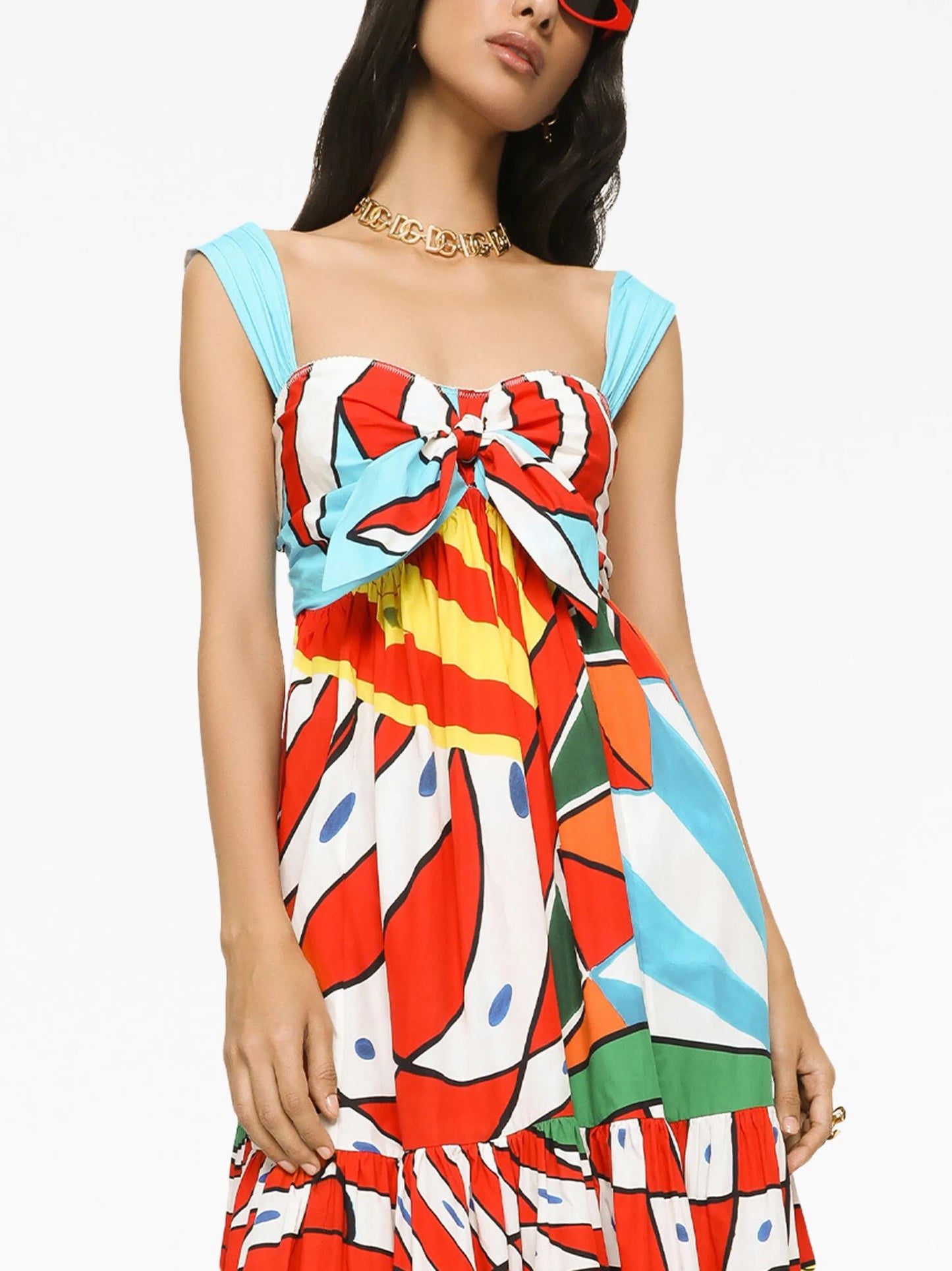graphic-print midi dress