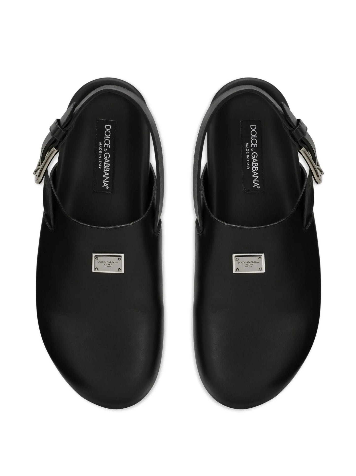 logo-plaque buckled leather sandals