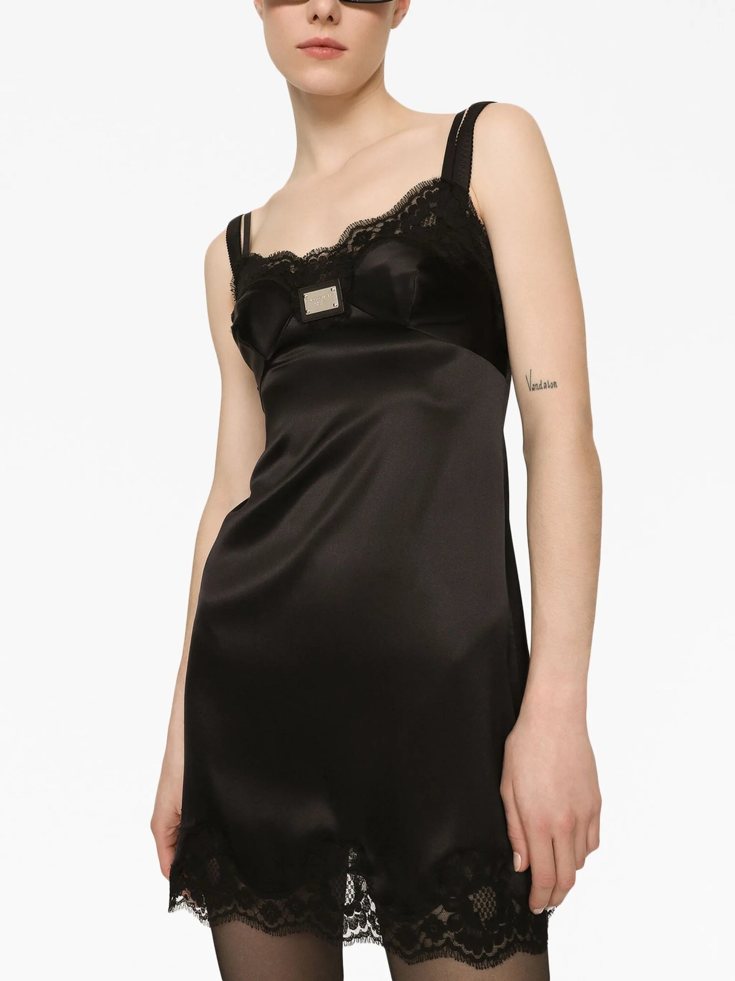 lace-detail minidress