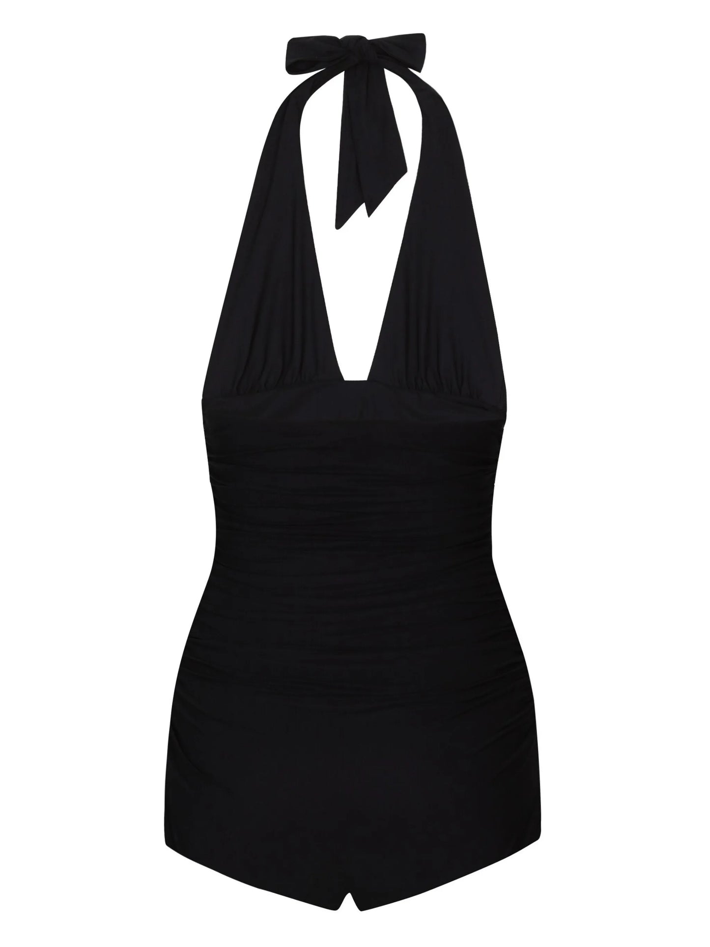 halterneck ruched swimsuit