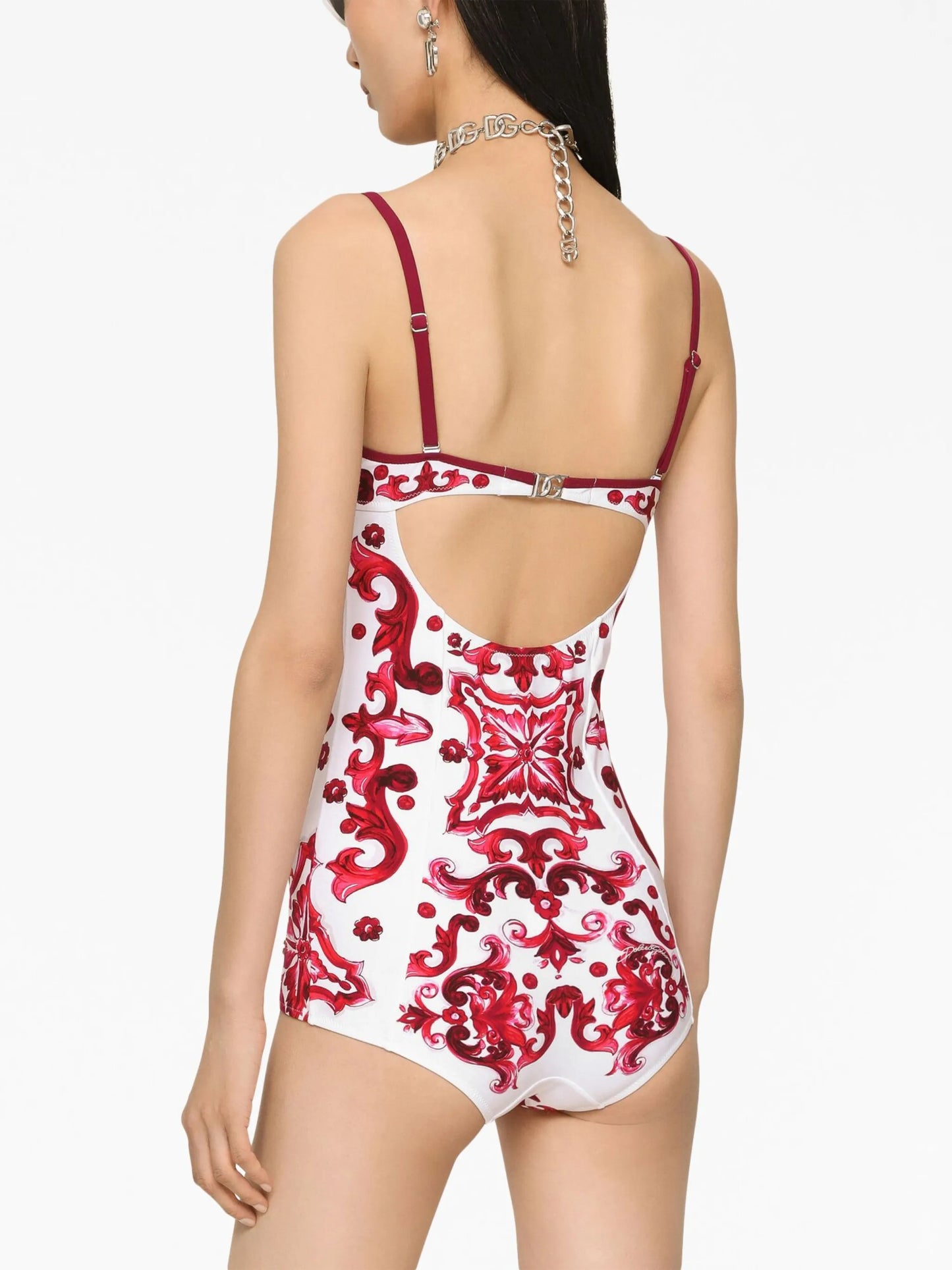 Maiolica-print one-piece swimsuit