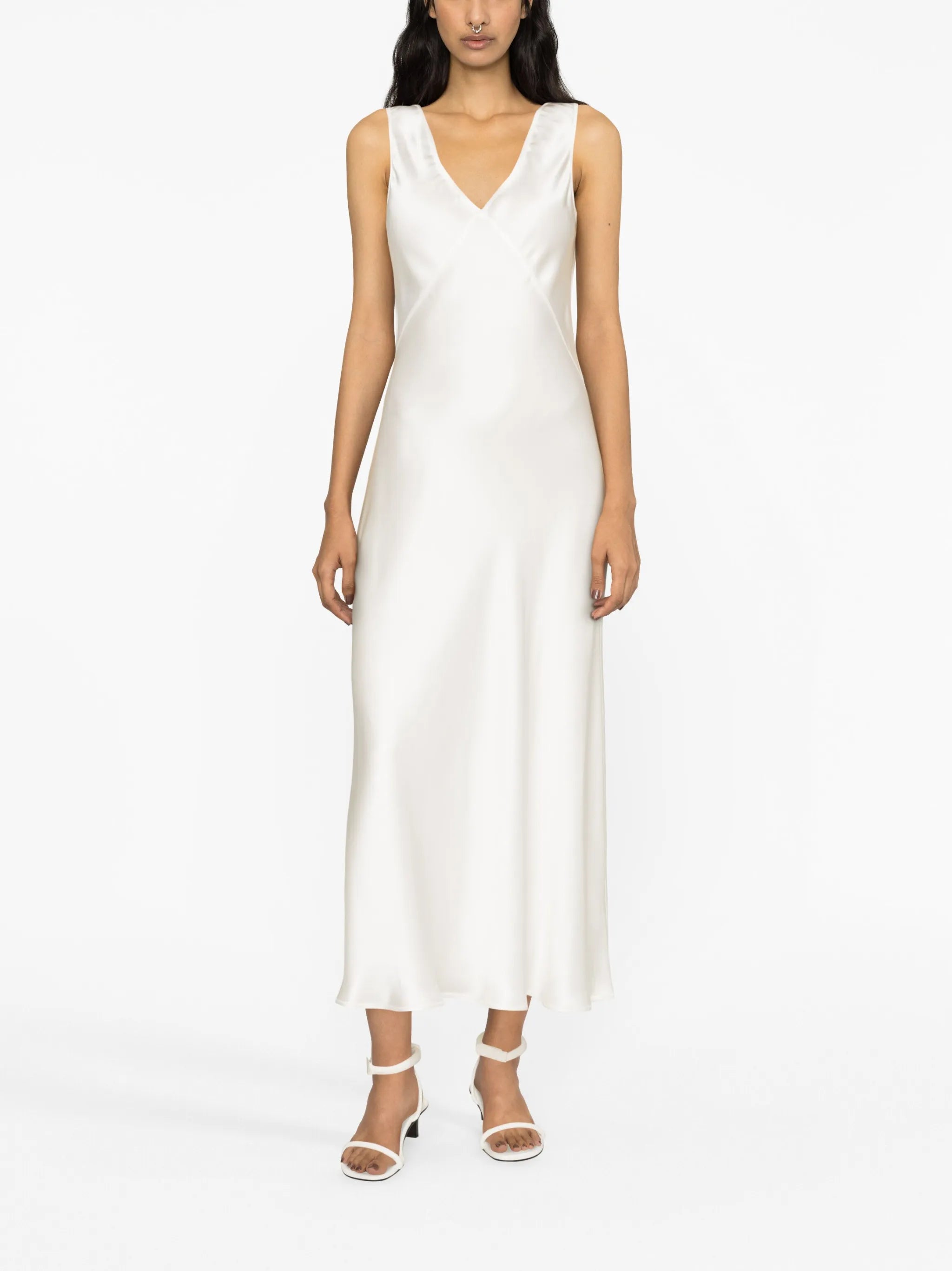 Bordeaux silk slip dress