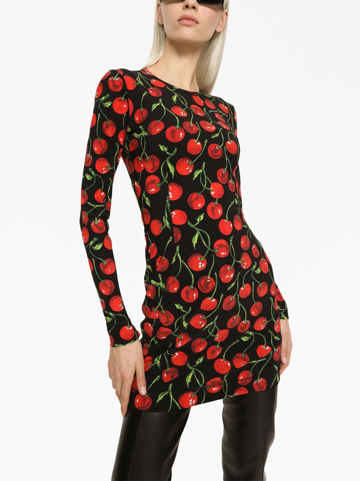 cherry-print minidress