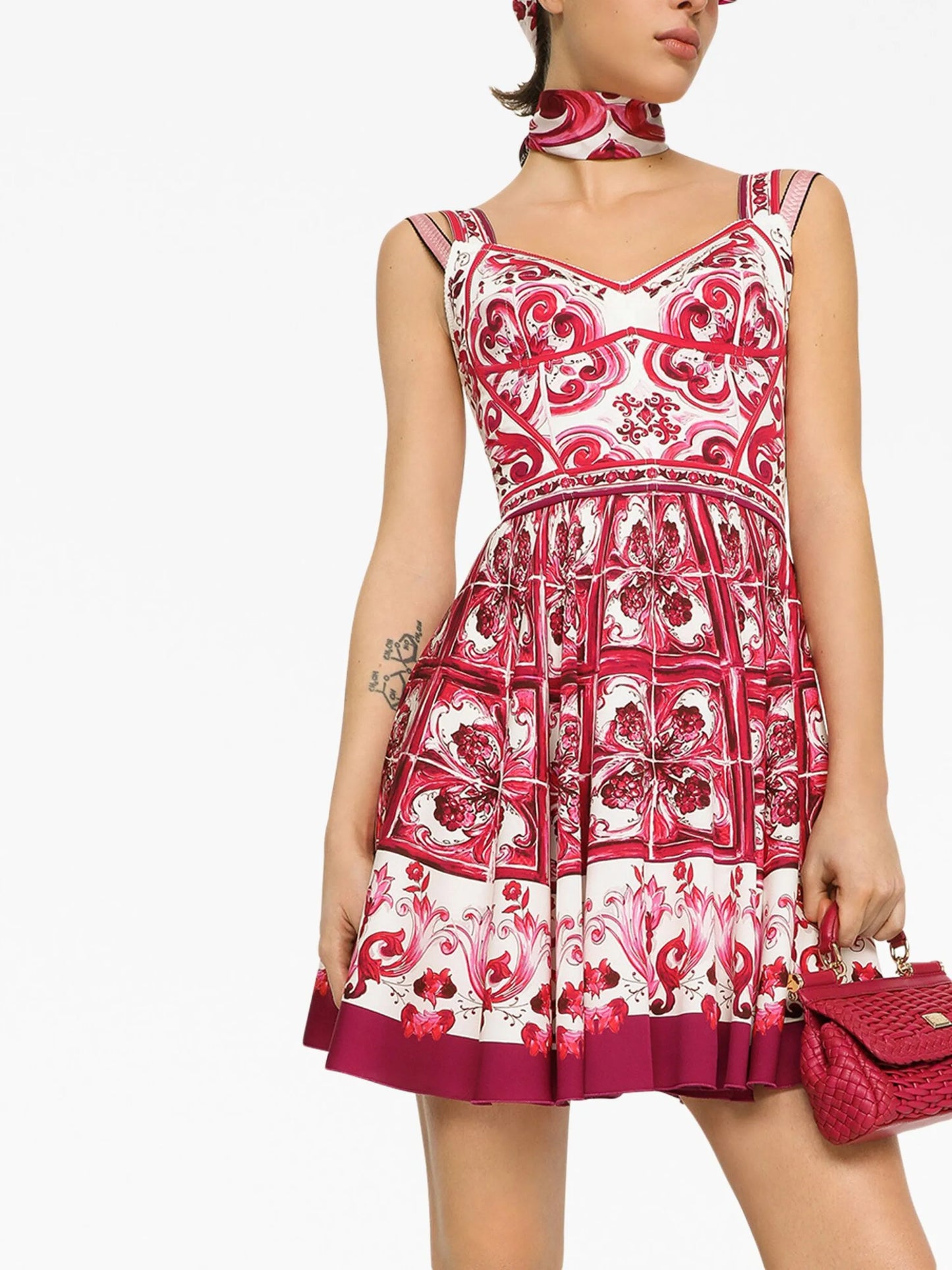 graphic-print sleeveless dress