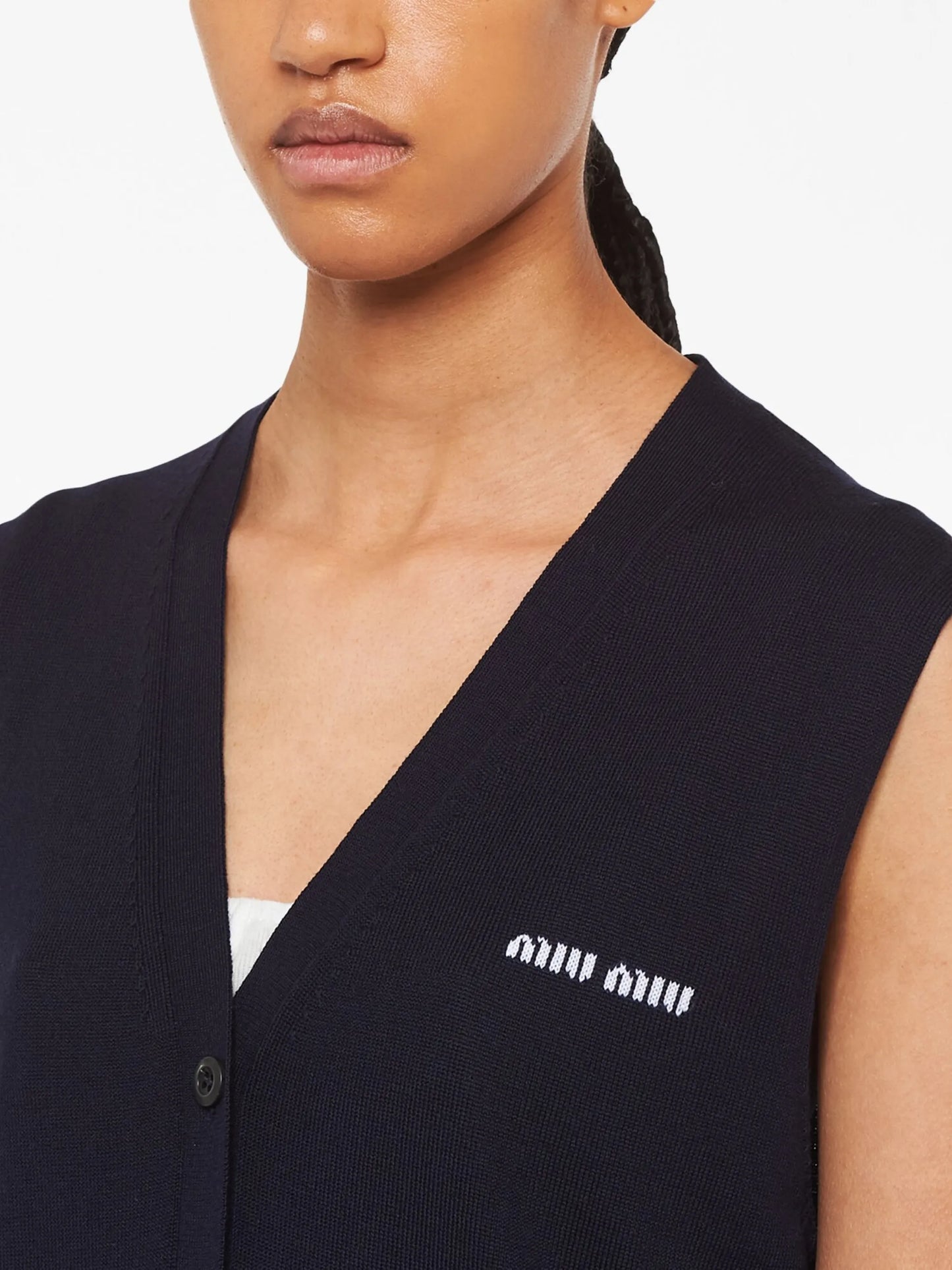 intarsia-logo wool cardigan