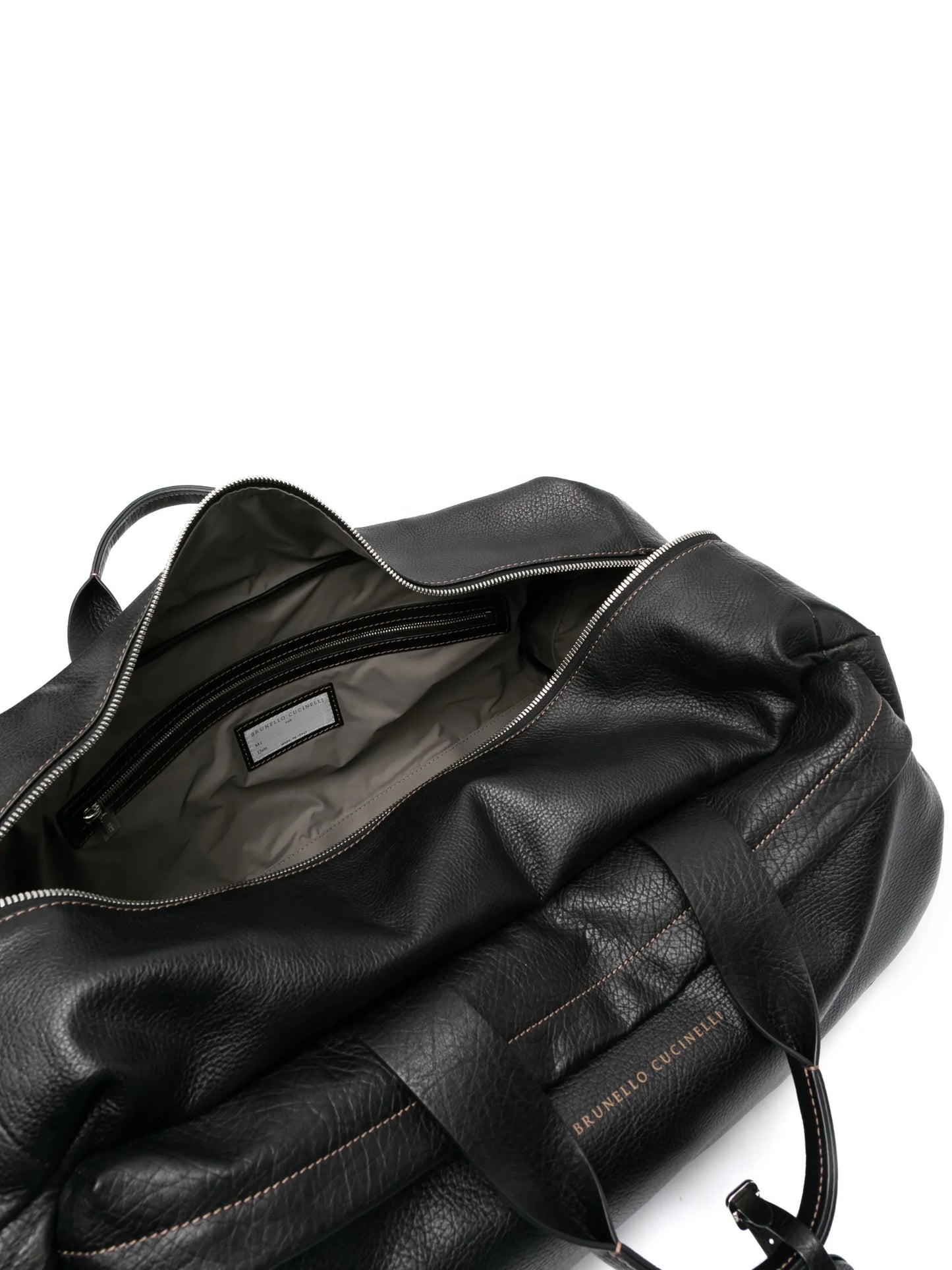logo-print leather holdall