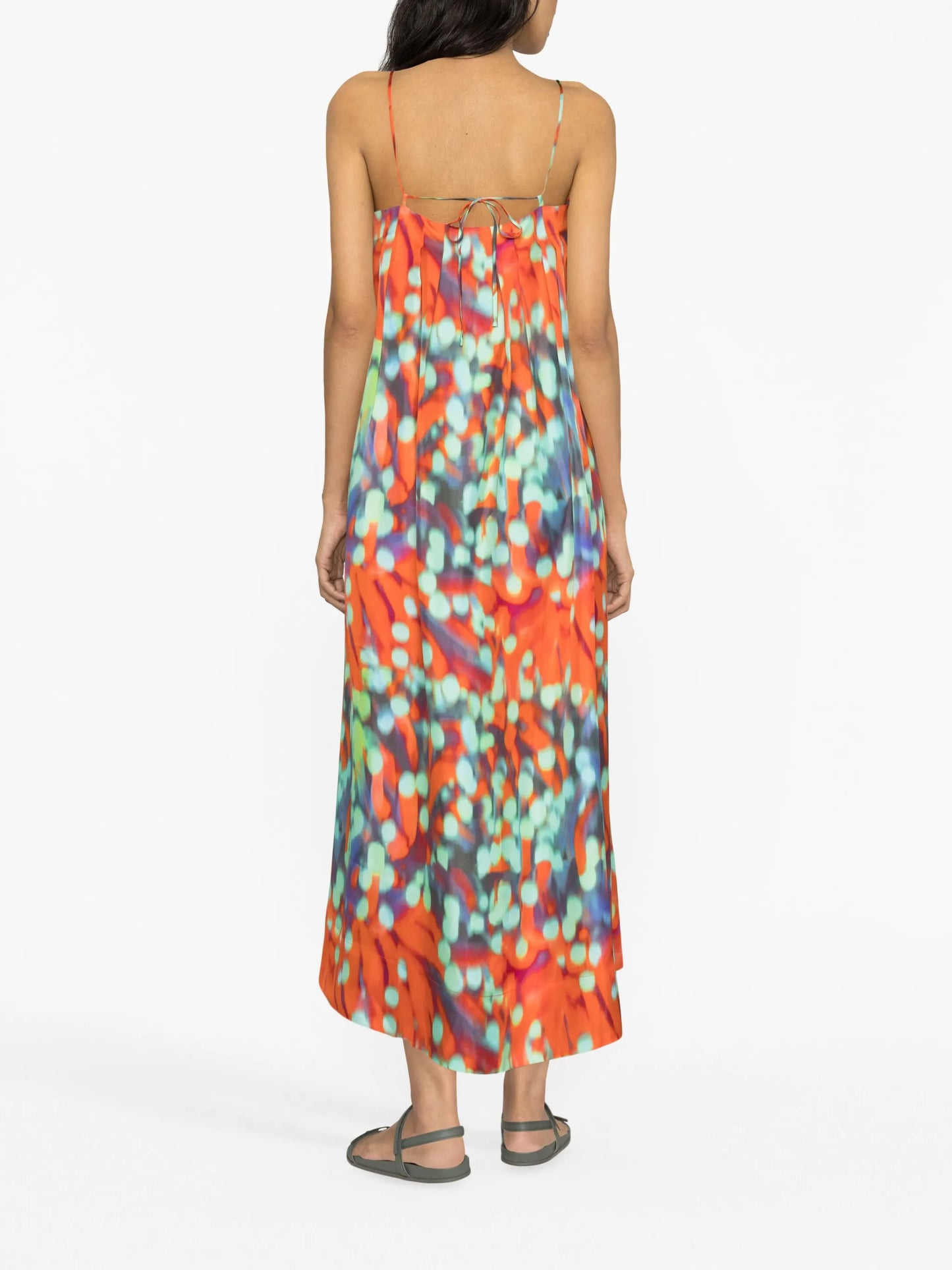 Heather printed silk maxi dress