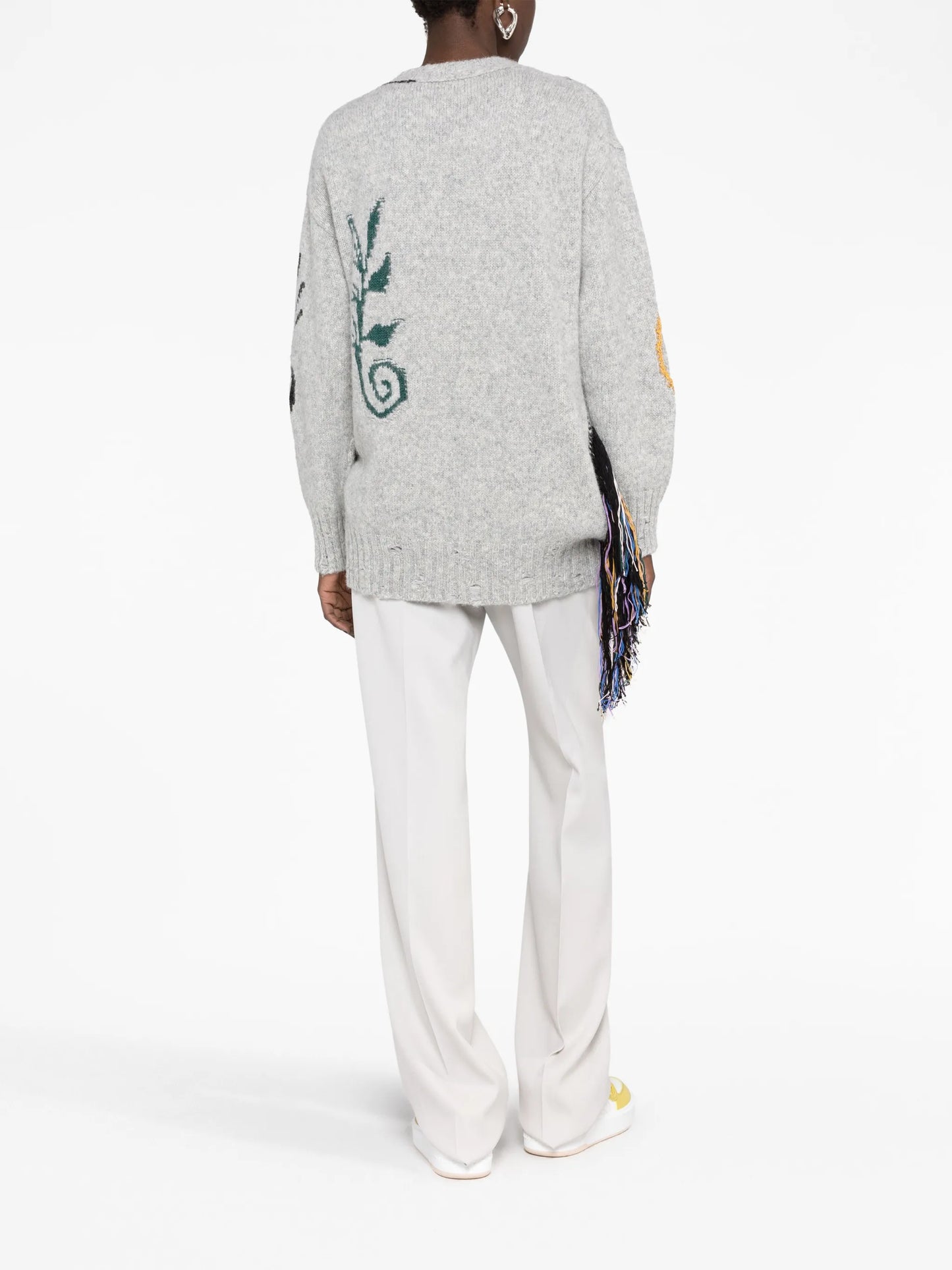 Folk graphic-embroidered jumper