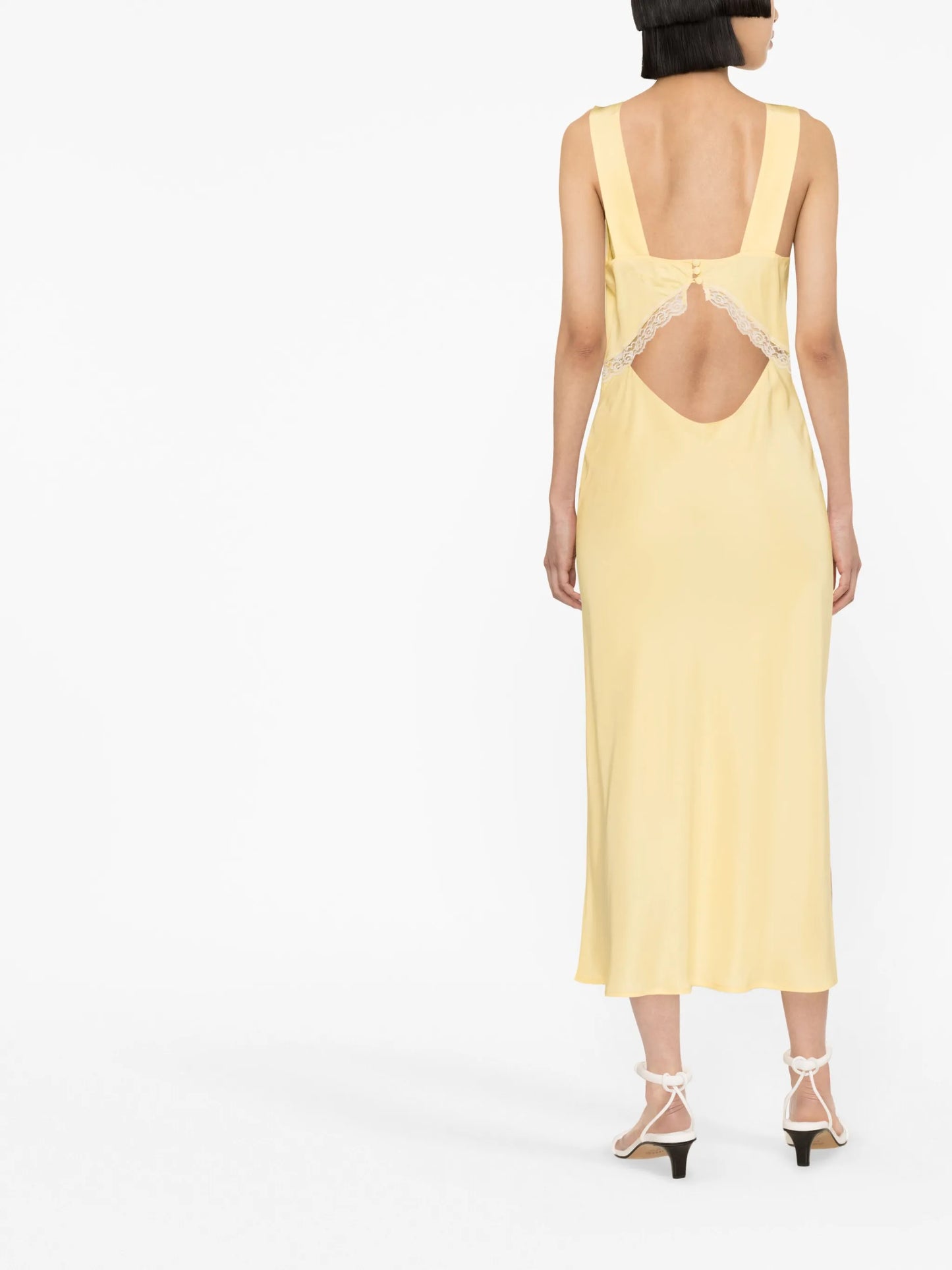 Provence lace-trimmed silk dress