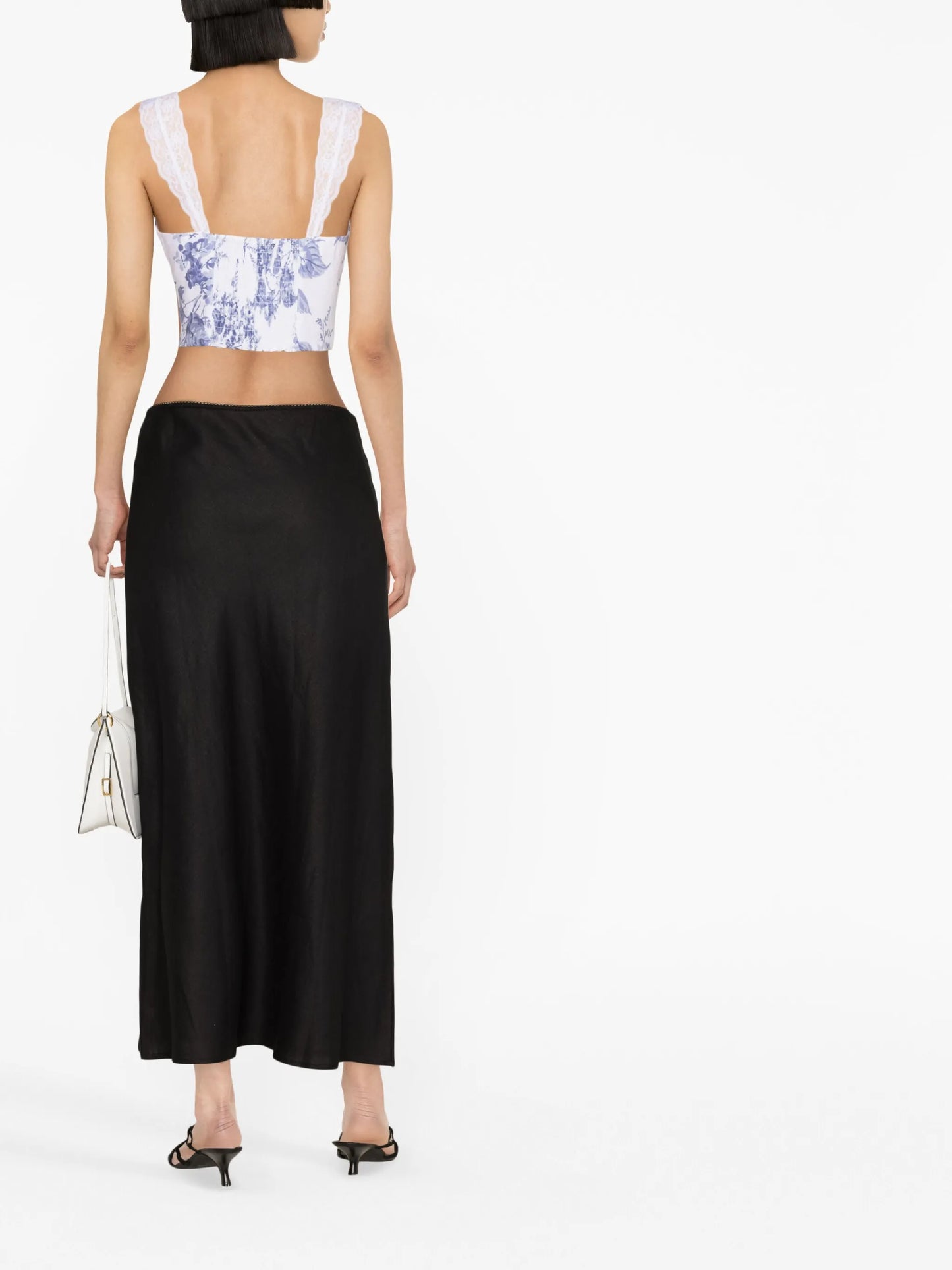 Brigitta floral-print linen corset top