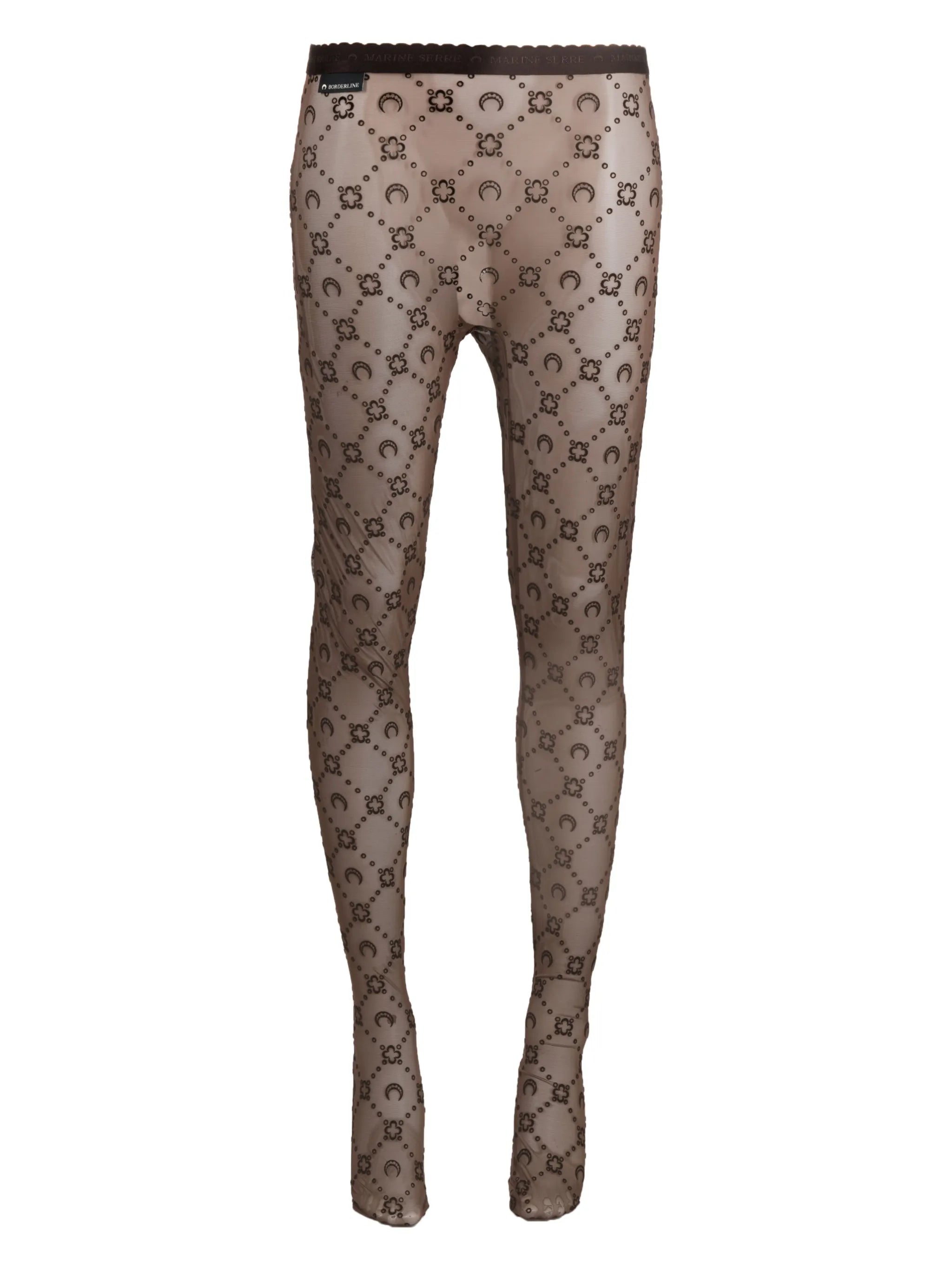 motif-pattern high-waisted tights