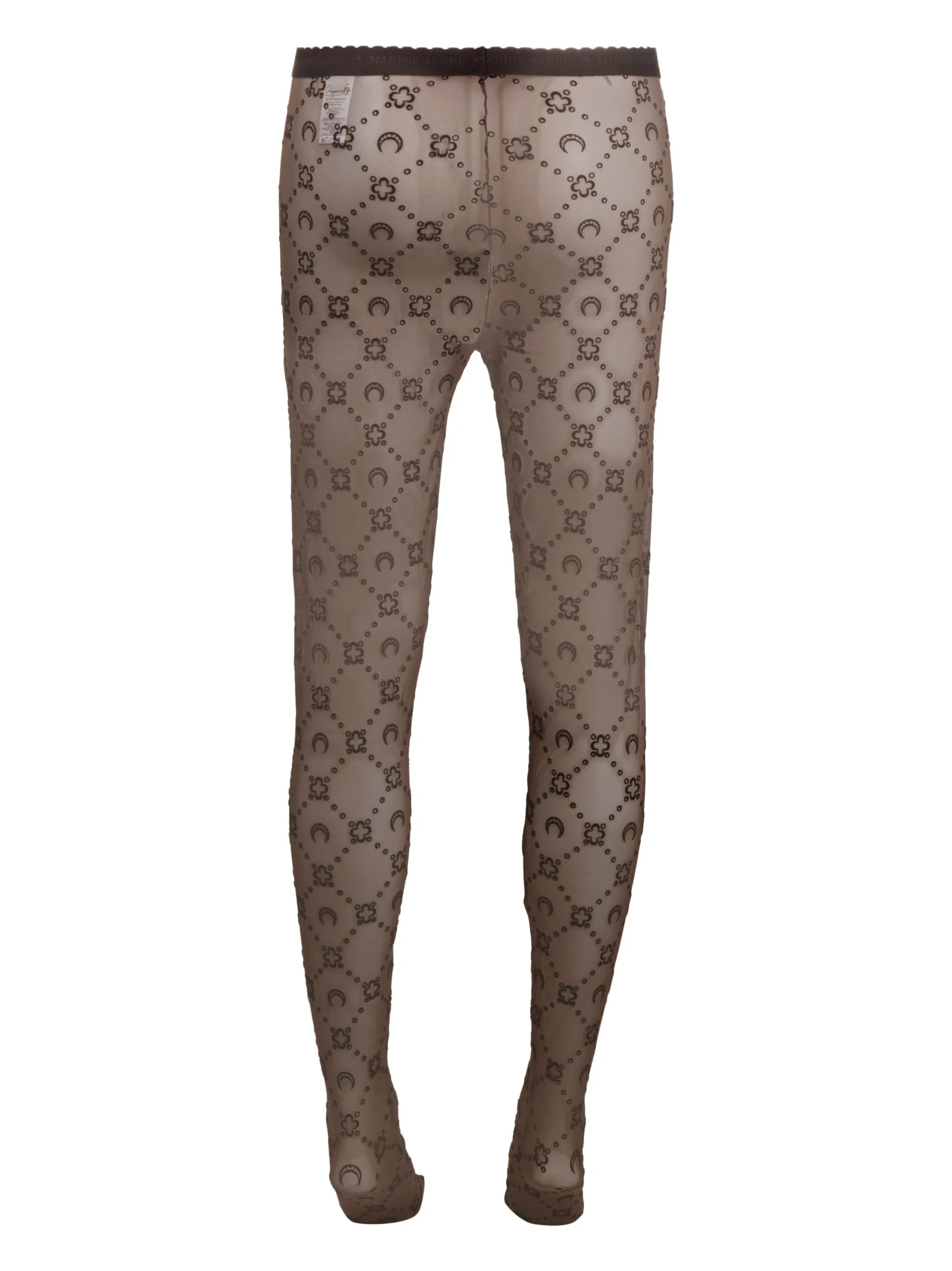 motif-pattern high-waisted tights