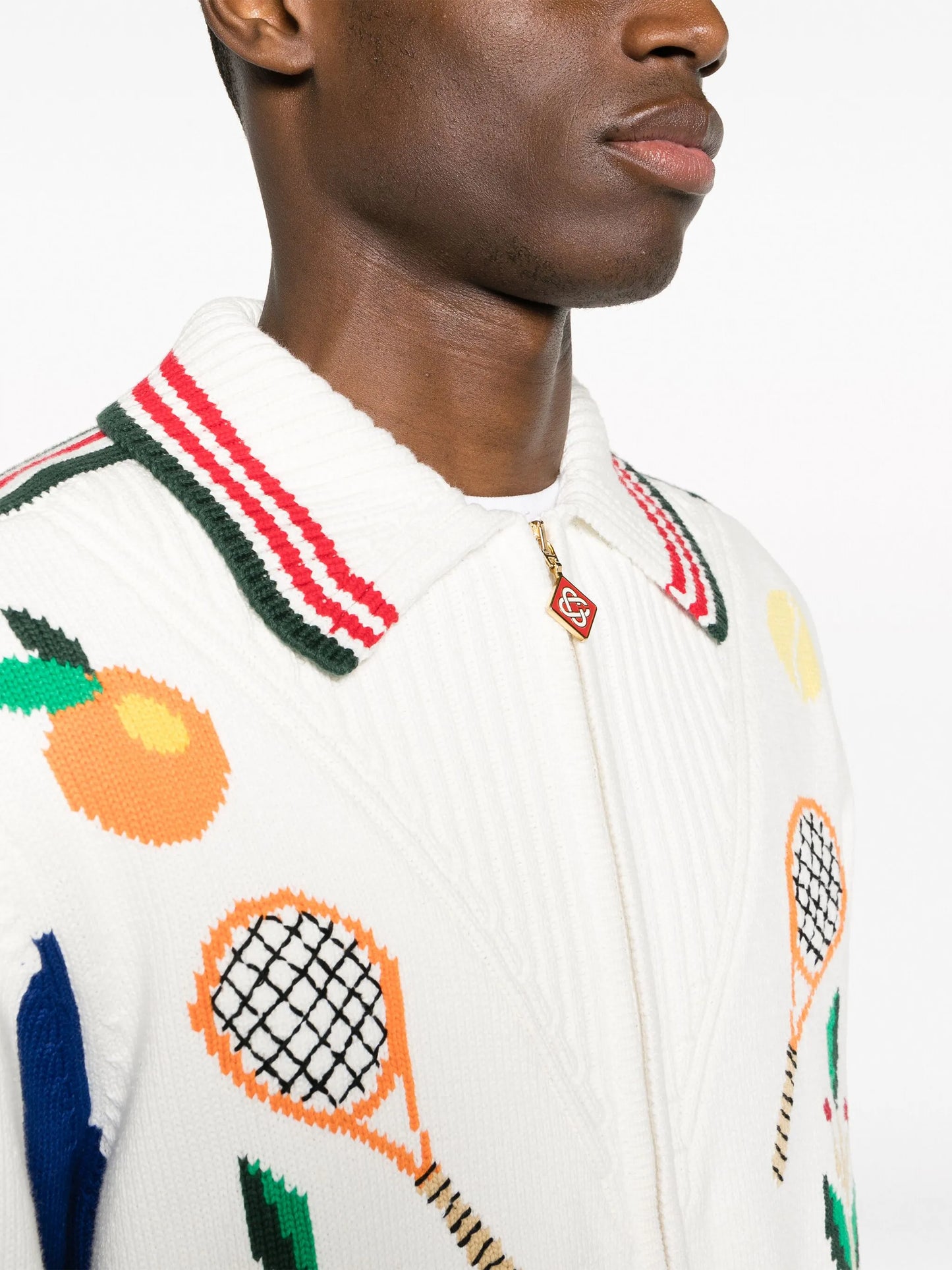 Laurel intarsia-knit jacket