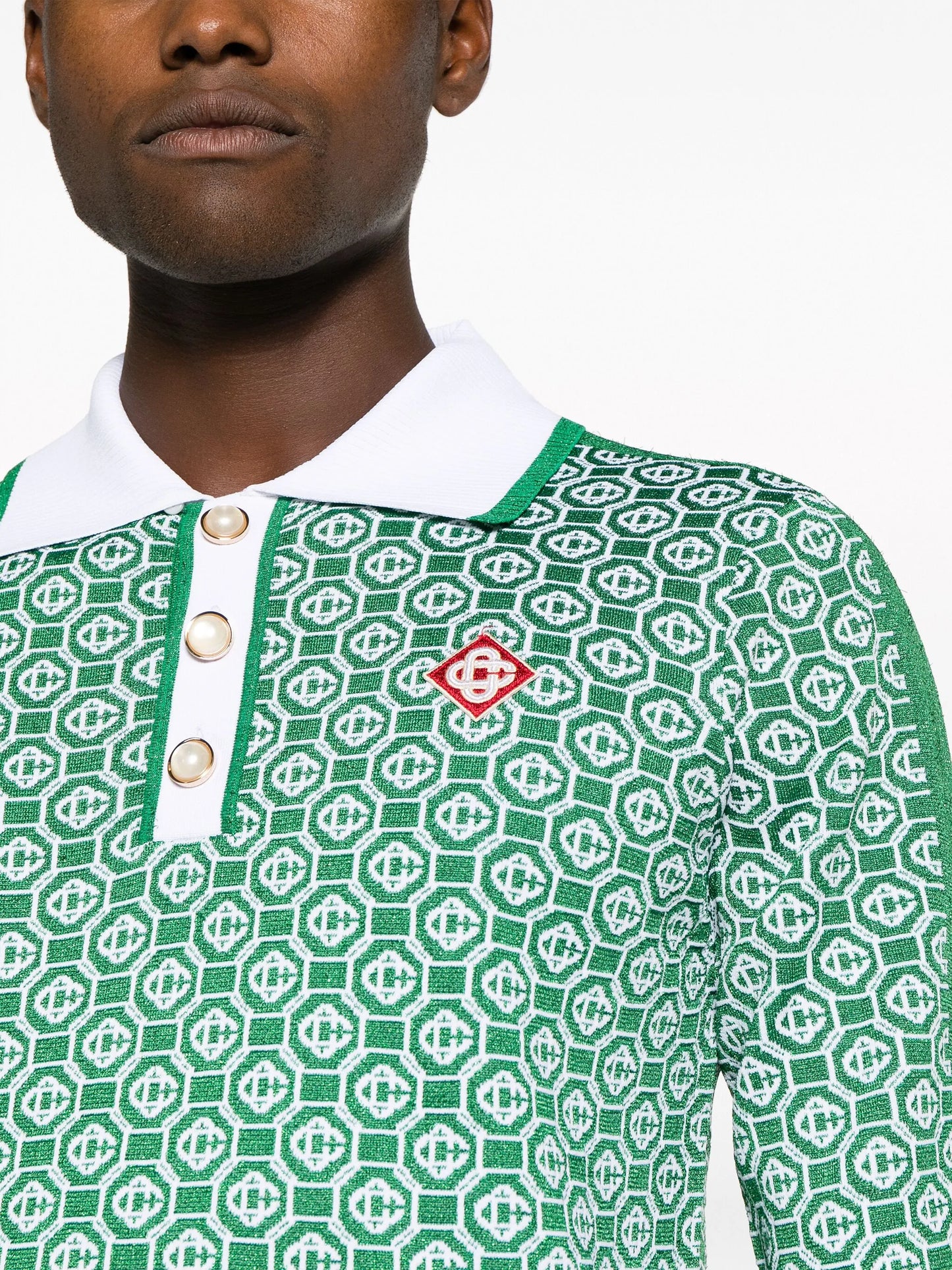 monogram-jacquard polo shirt