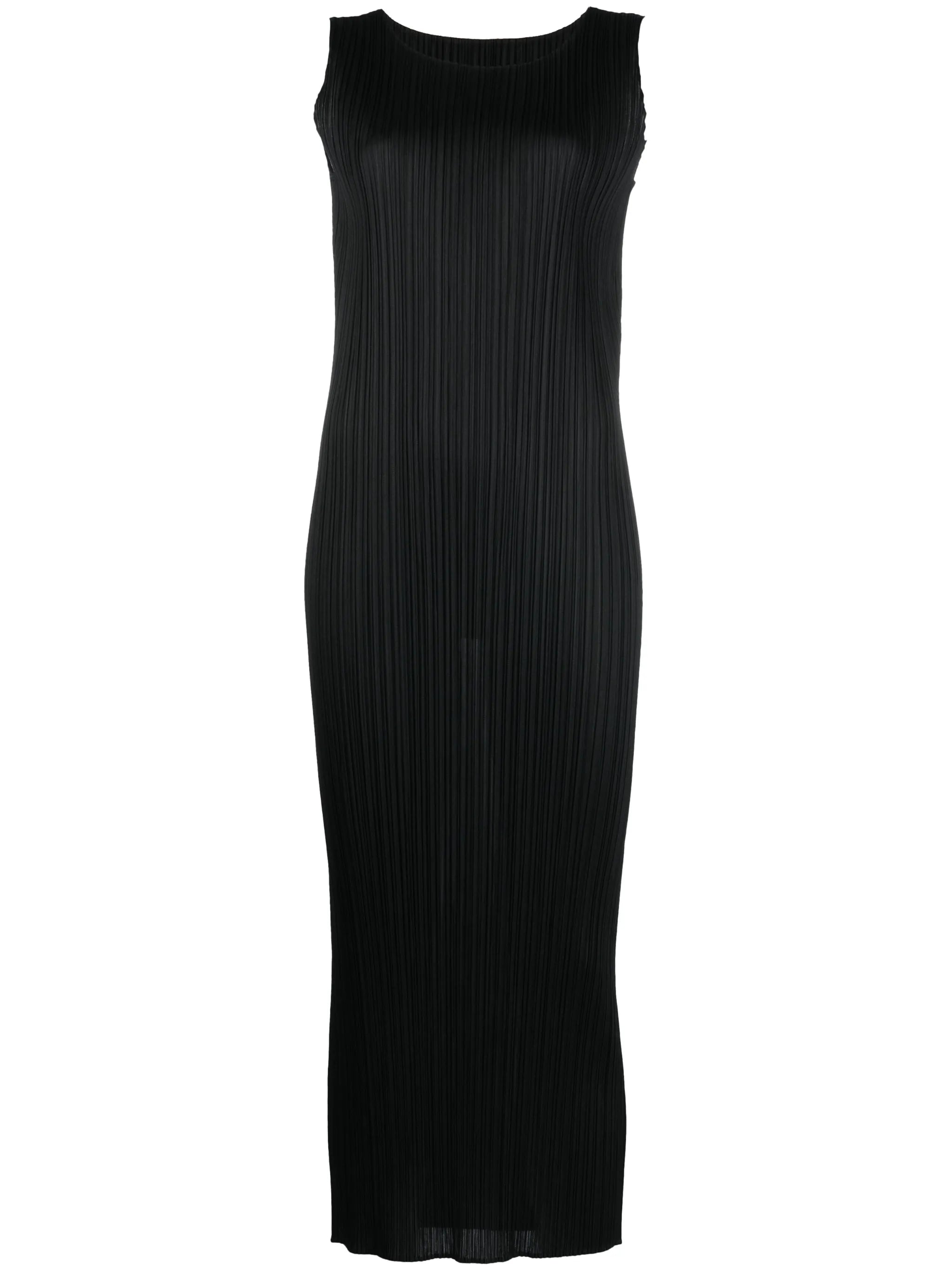 sleeveless pleated midi dress