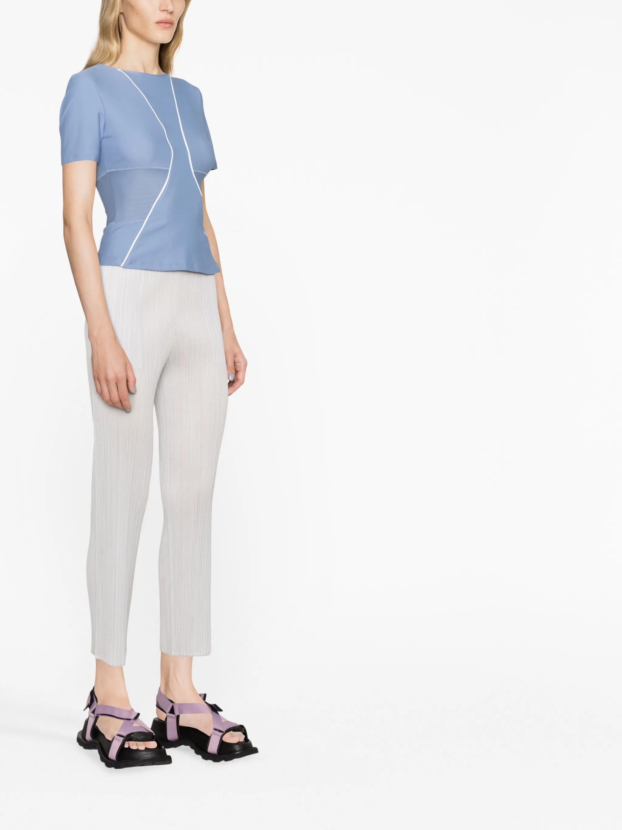 plissé cropped trousers