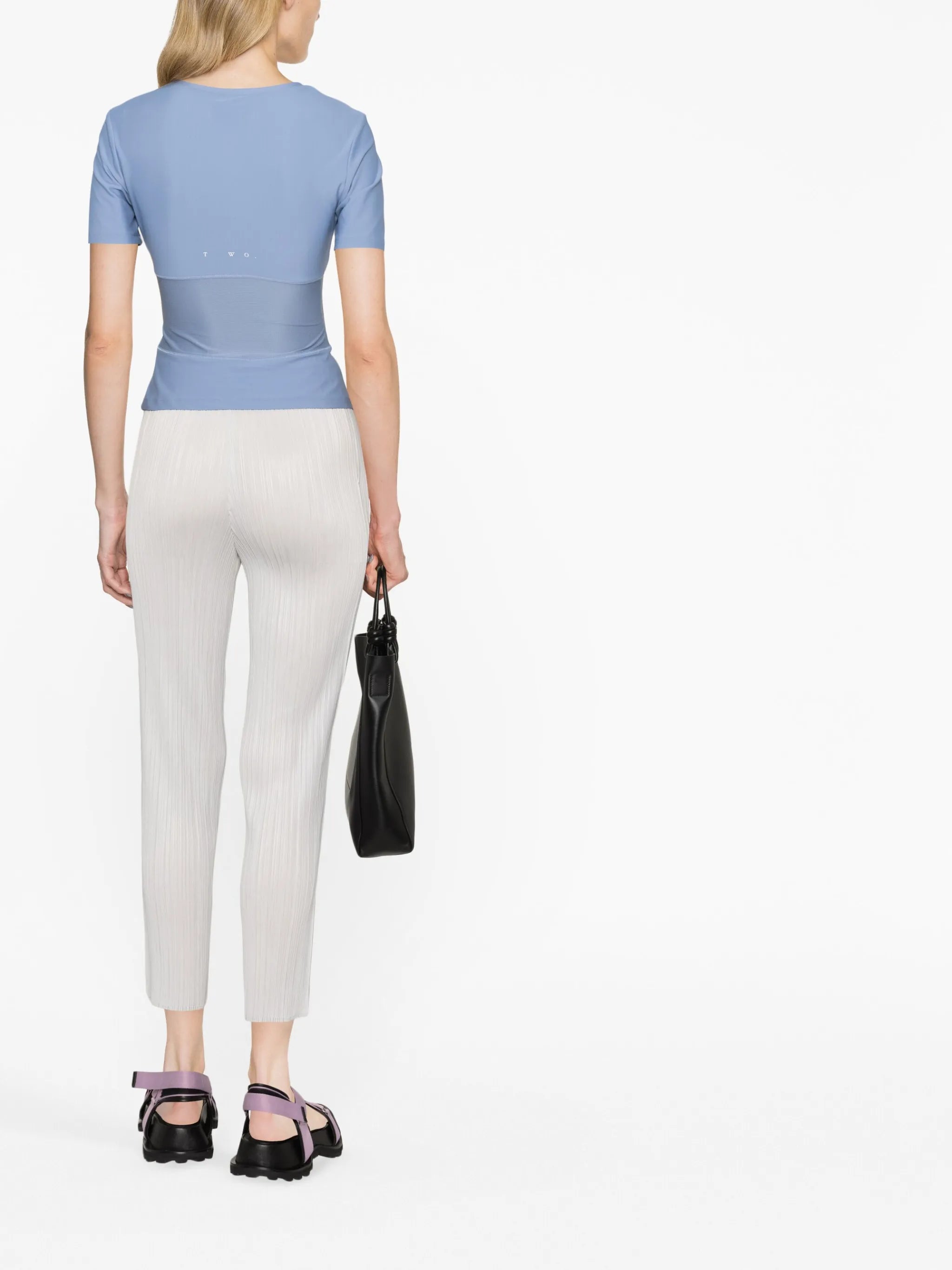 plissé cropped trousers