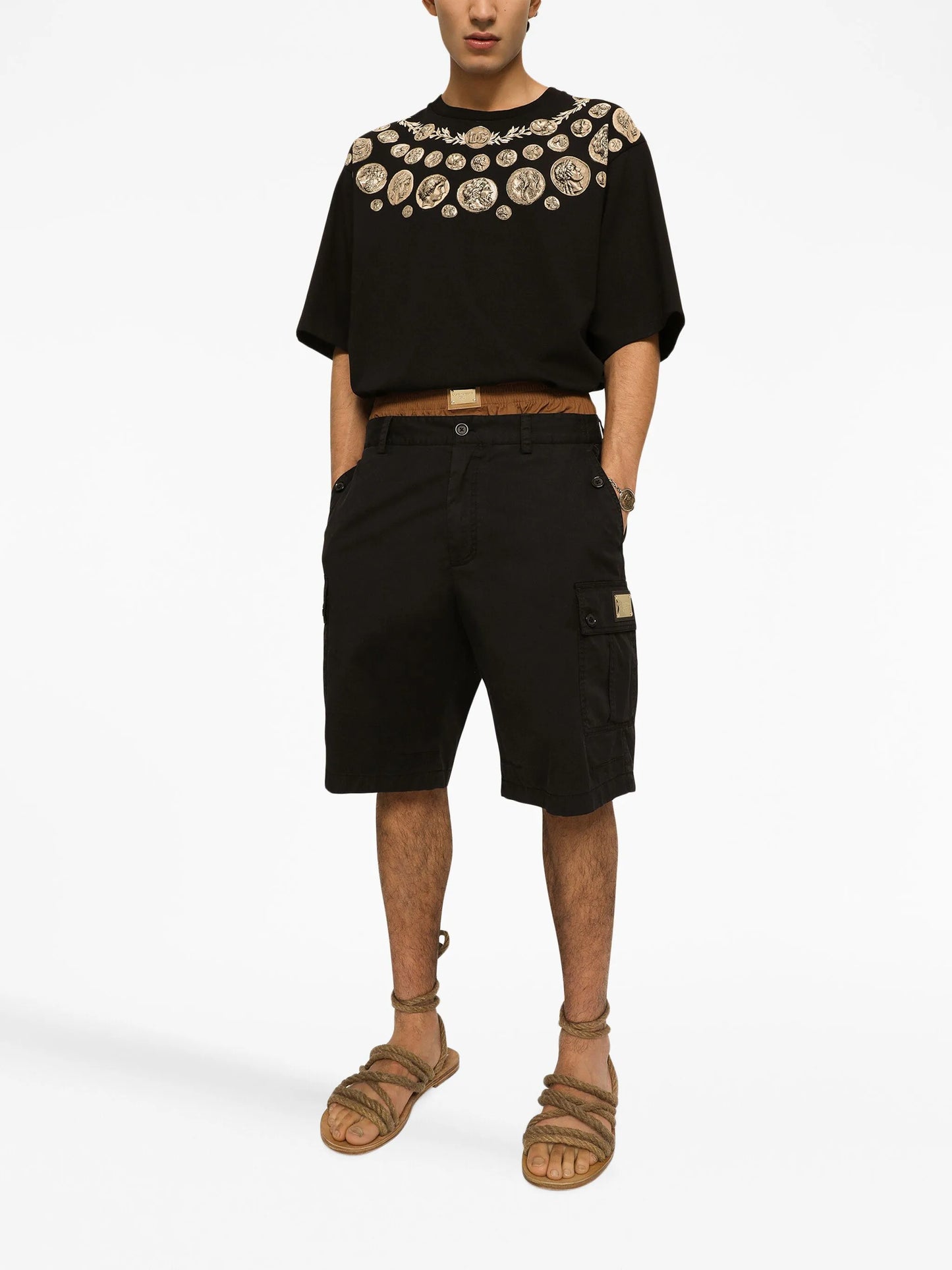 logo-plaque cargo shorts