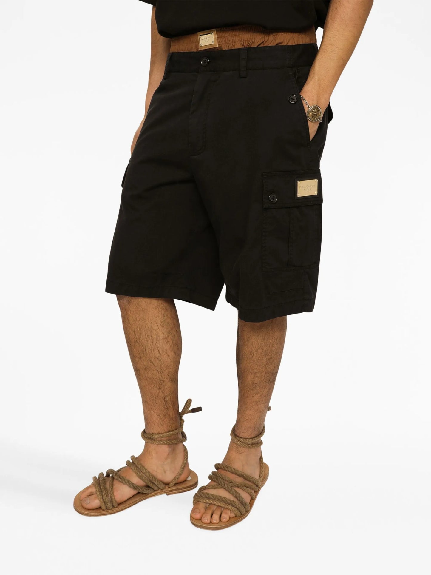 logo-plaque cargo shorts