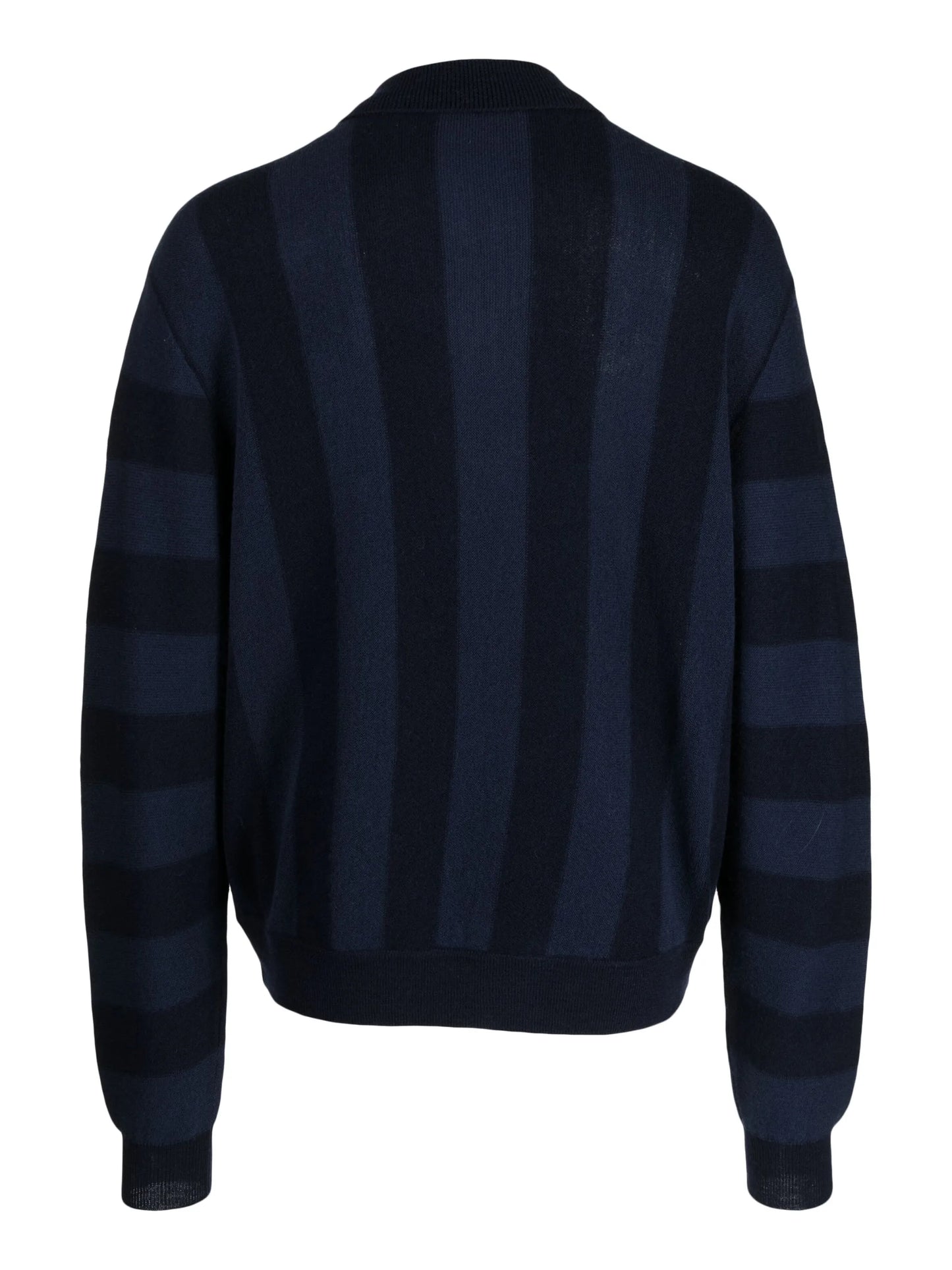 striped knitted wool cardigan
