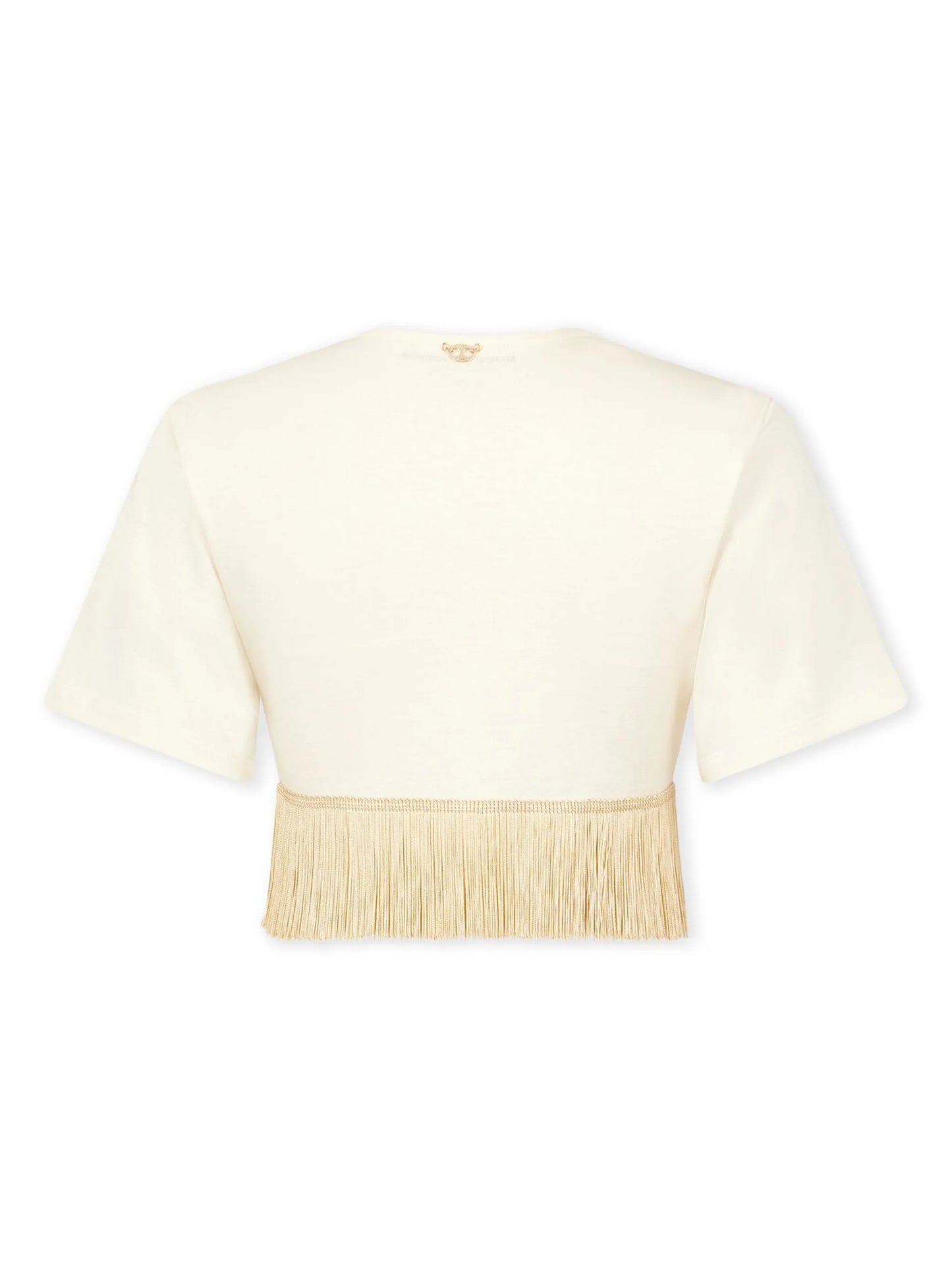fringed-trimmed cropped T-shirt