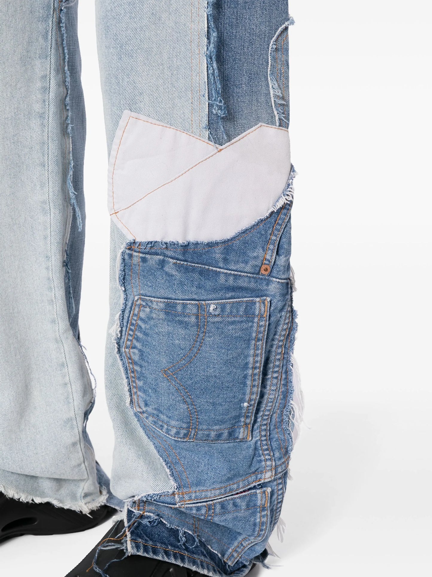 Upcycled wide-leg jeans