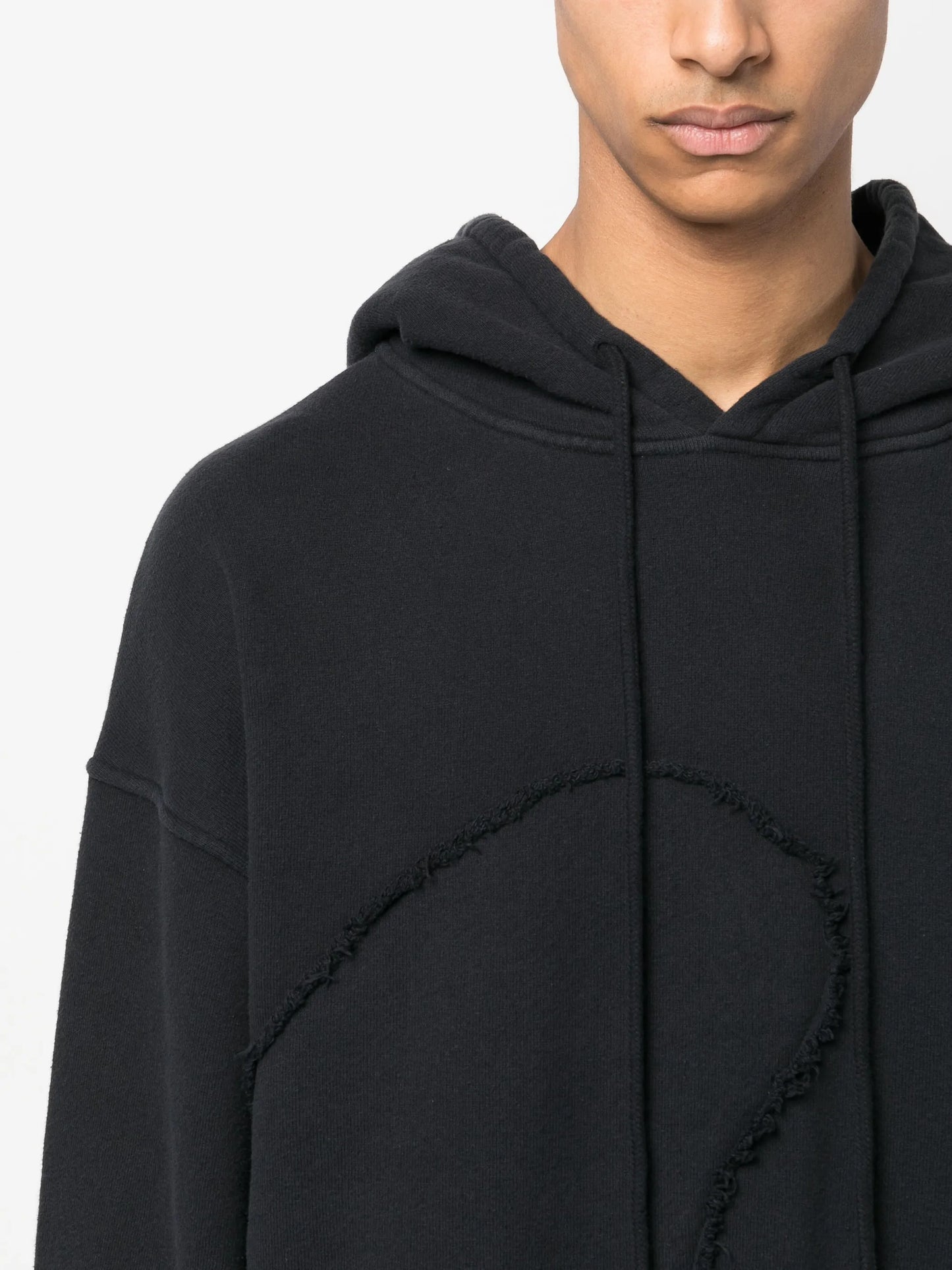 frayed-detailing cotton hoodie