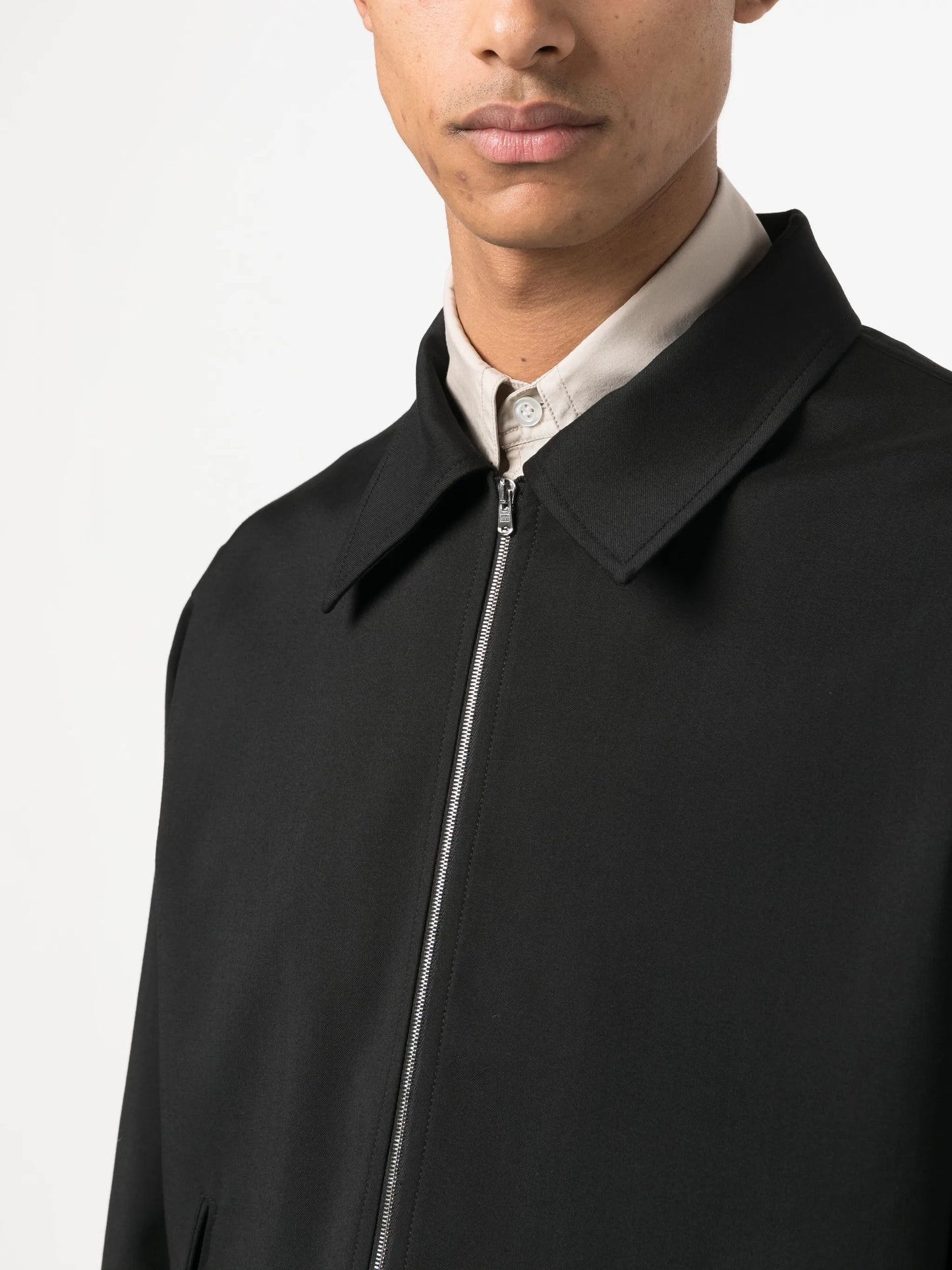 straight-point collar bomber jacket