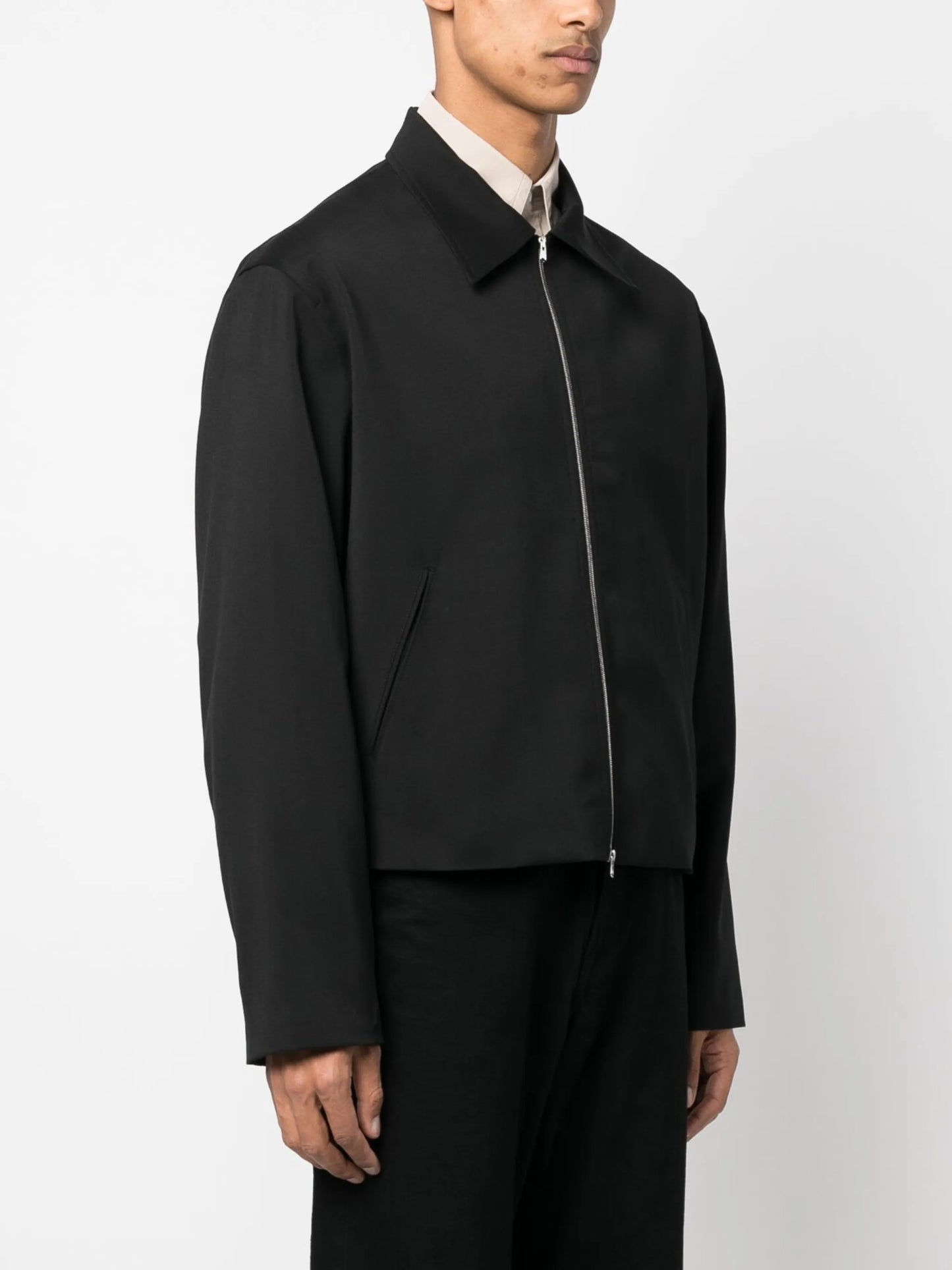 straight-point collar bomber jacket