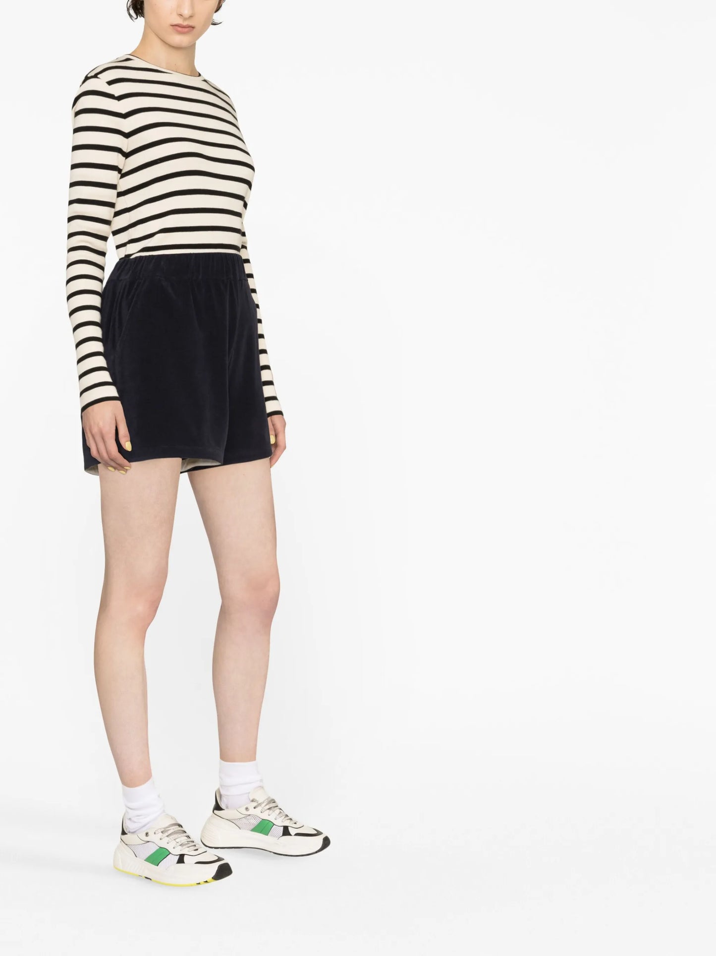 logo-patch velour shorts