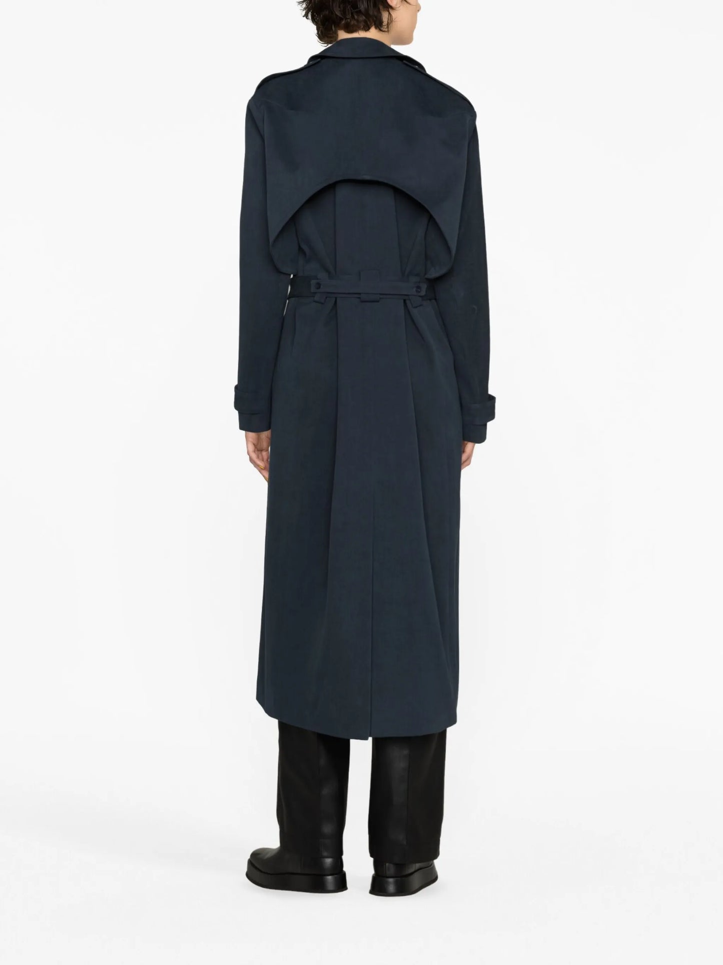belted cotton trench coat