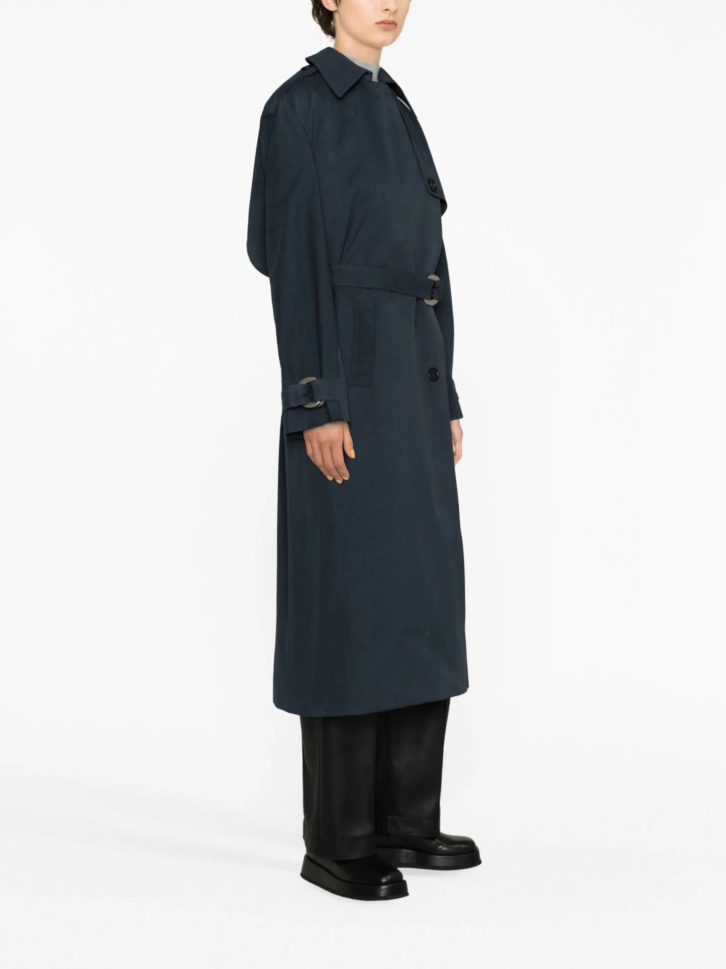 belted cotton trench coat