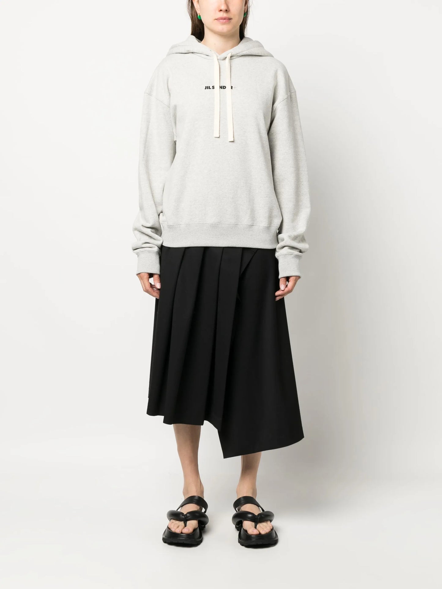 logo-print cotton hoodie